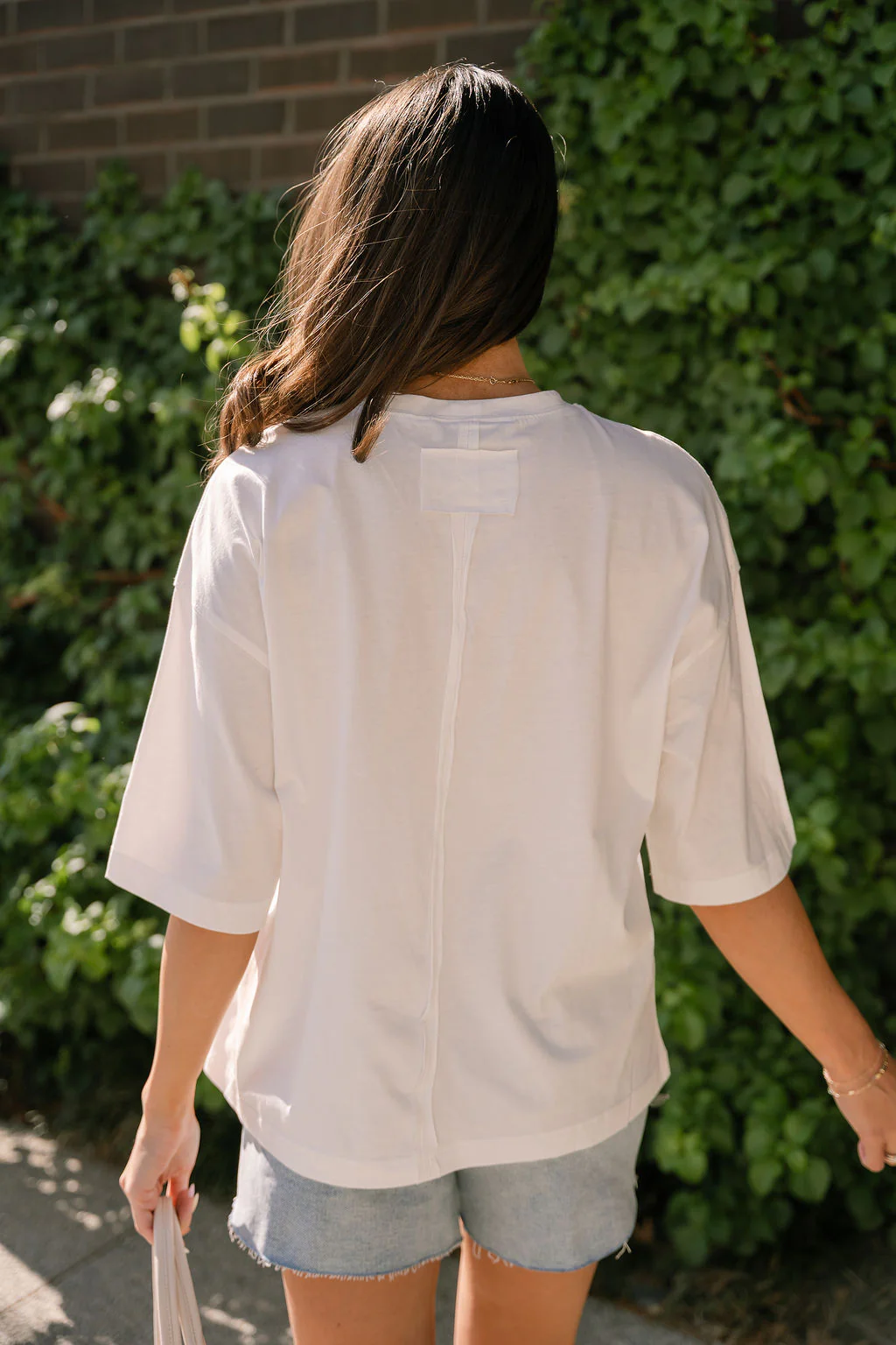 Kelsey White Short Sleeve Oversized Tee - Image 4