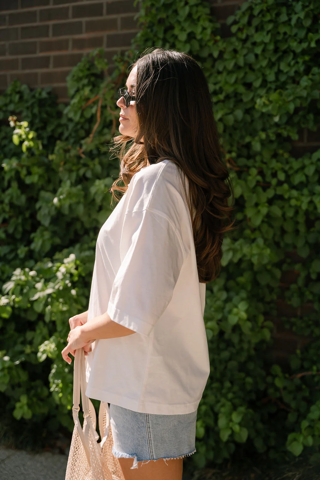 Kelsey White Short Sleeve Oversized Tee - Image 7