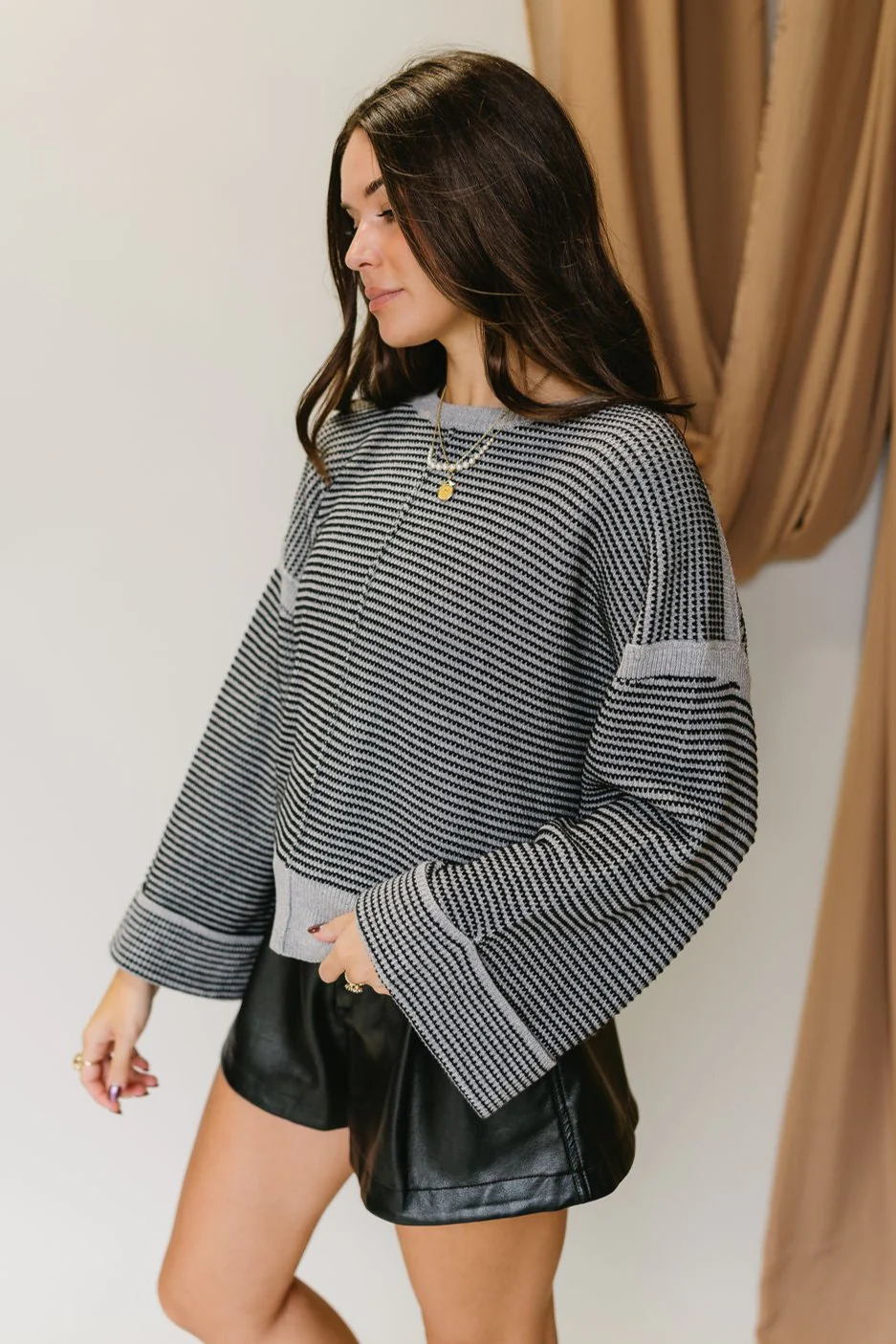 Kendall Grey Multi Long Sleeve Sweater - Image 2