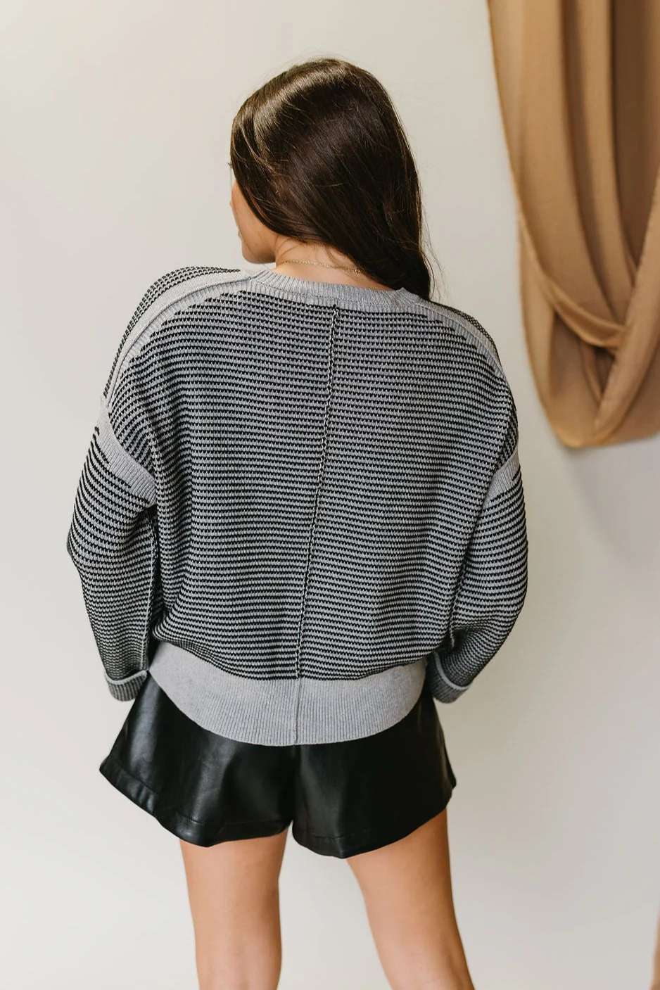 Kendall Grey Multi Long Sleeve Sweater - Image 6