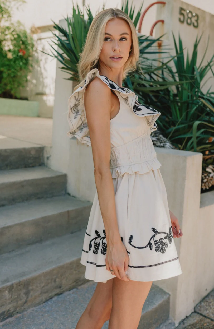 Kendall Ivory Floral Mini Dress - Image 5