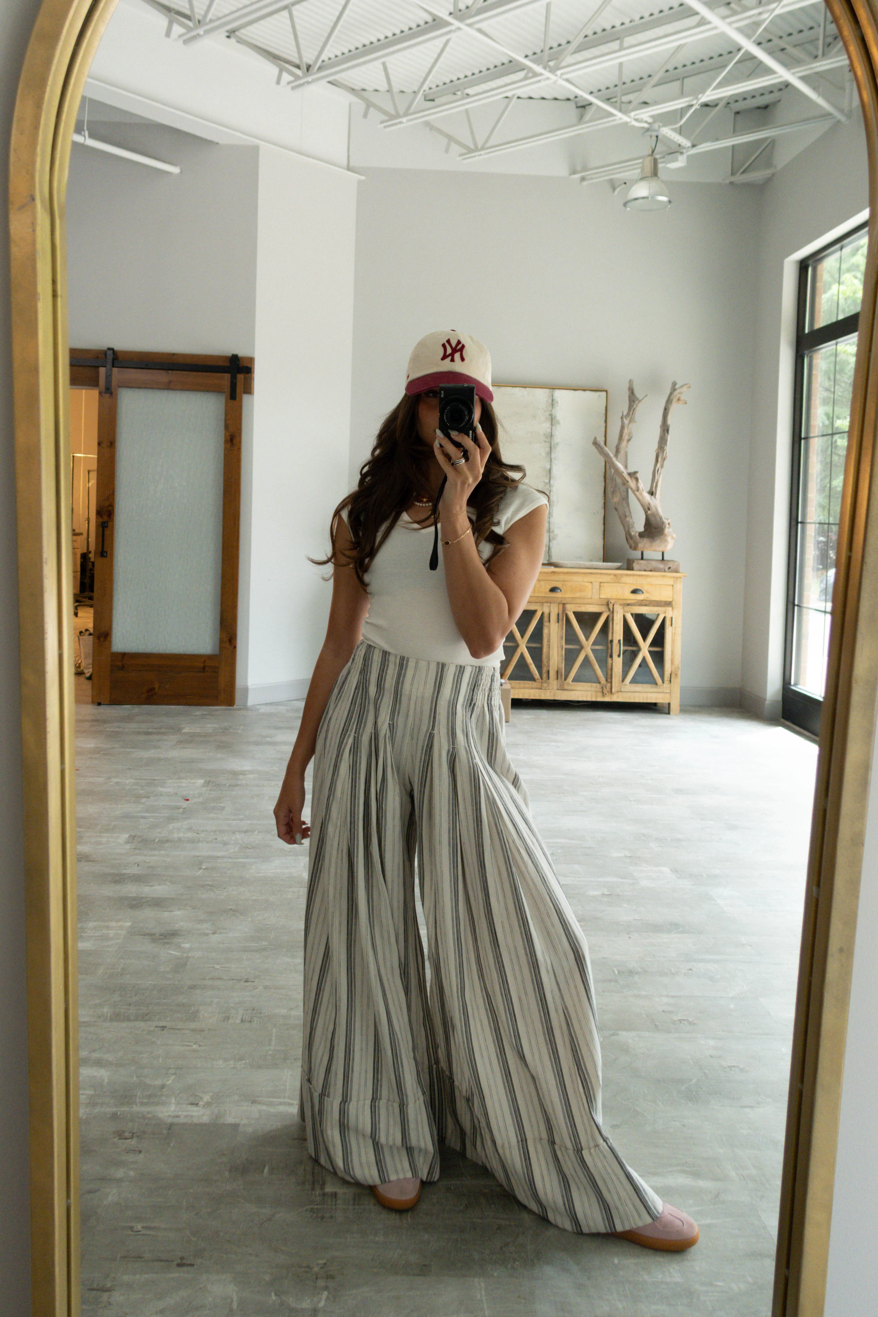 Kendall White & Black Striped Wide Leg Pants - Image 5