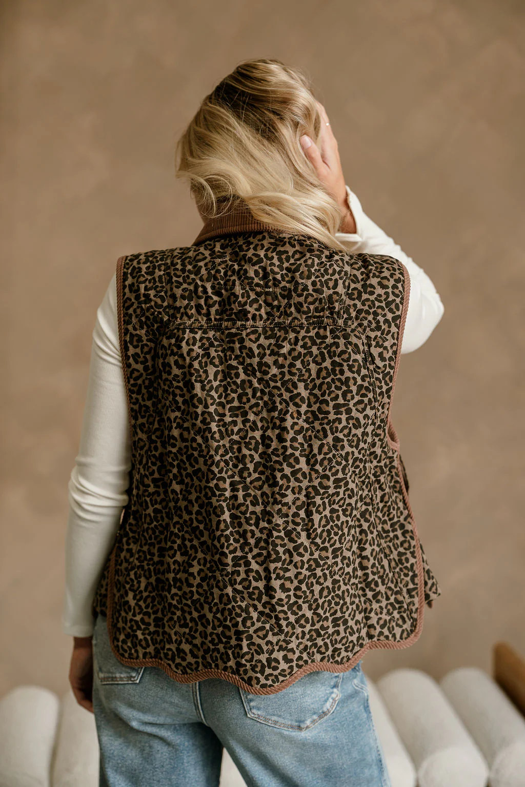 Kendra Brown Cheetah Scallop Vest - Image 6