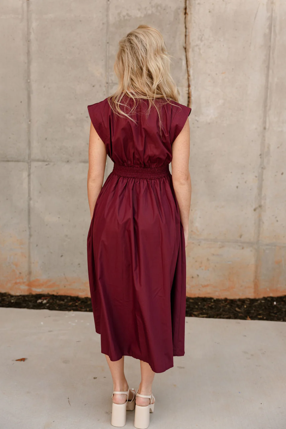 Kennedi Wine Zip-Up Midi Dress - Image 6