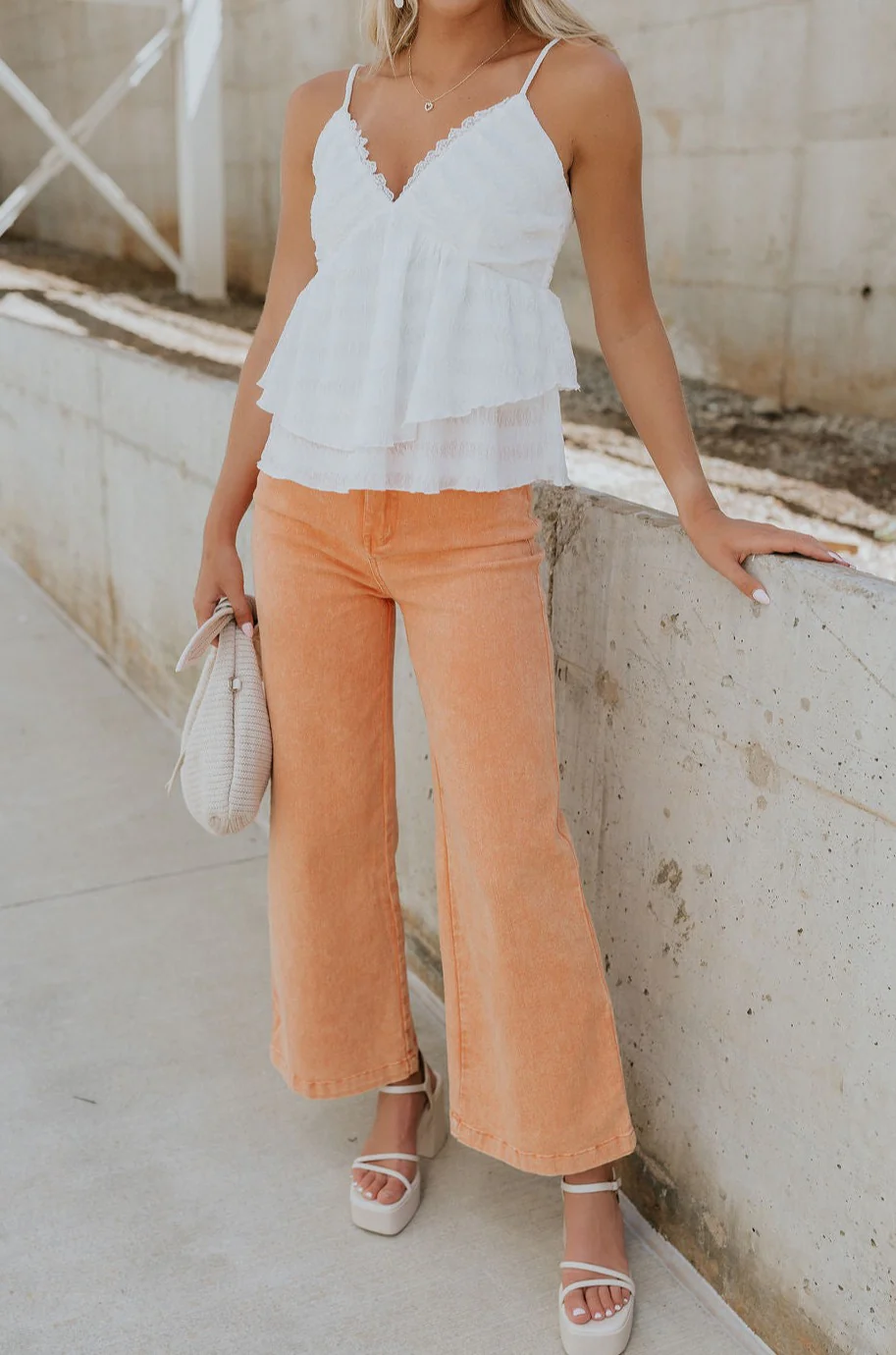 Kennedy Apricot Orange Wide Leg Pants