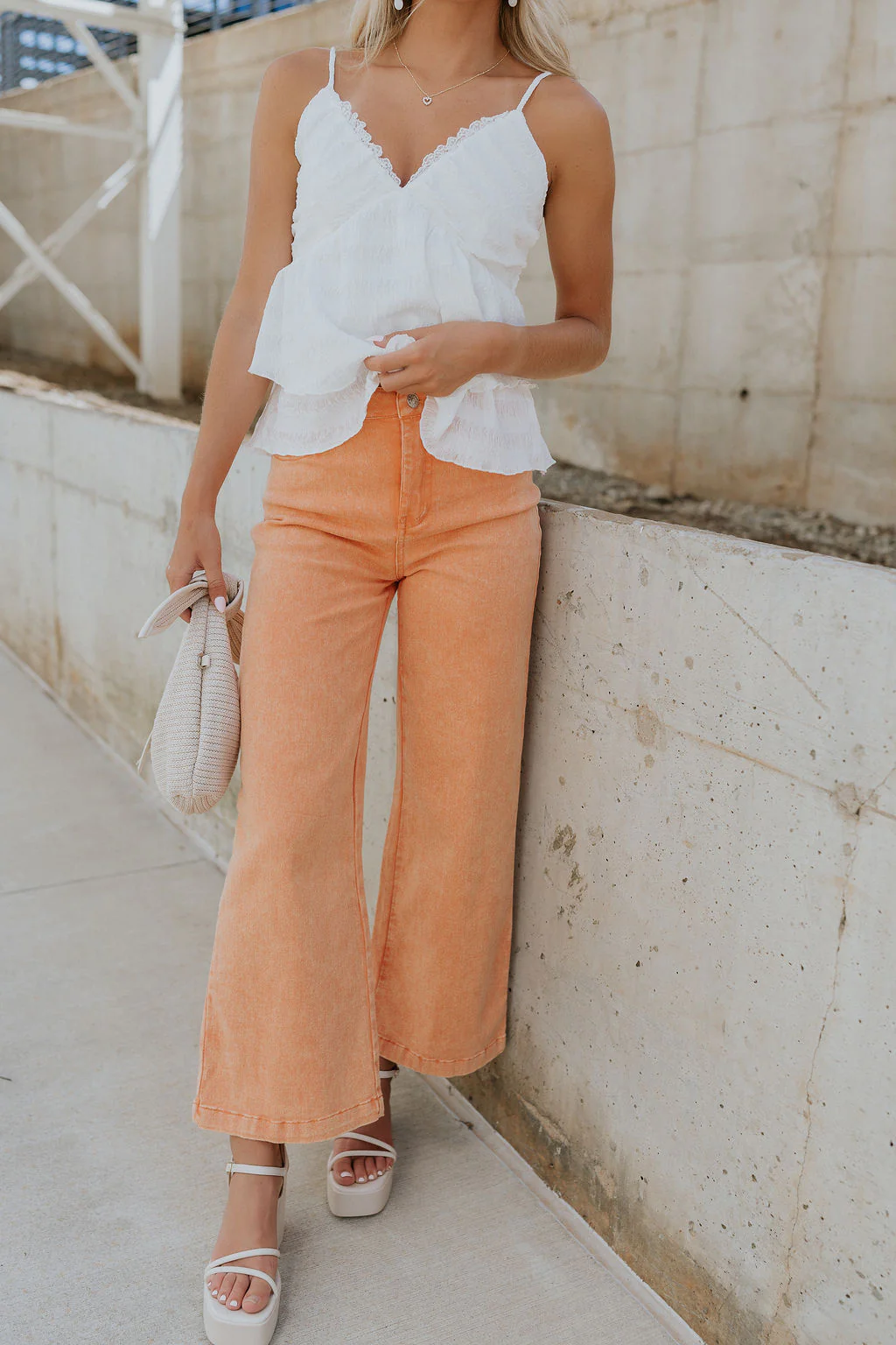 Kennedy Apricot Orange Wide Leg Pants - Image 2