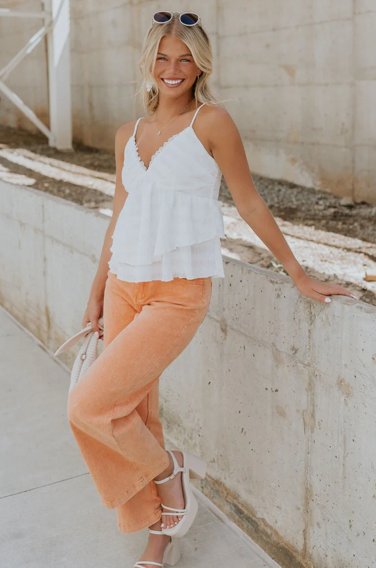 Kennedy Apricot Orange Wide Leg Pants - Image 3