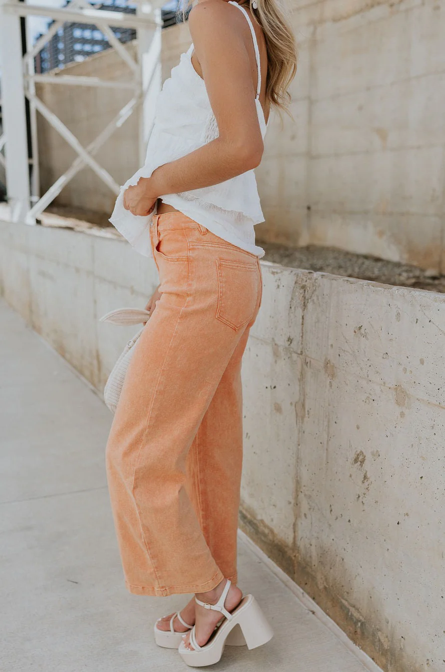 Kennedy Apricot Orange Wide Leg Pants - Image 4