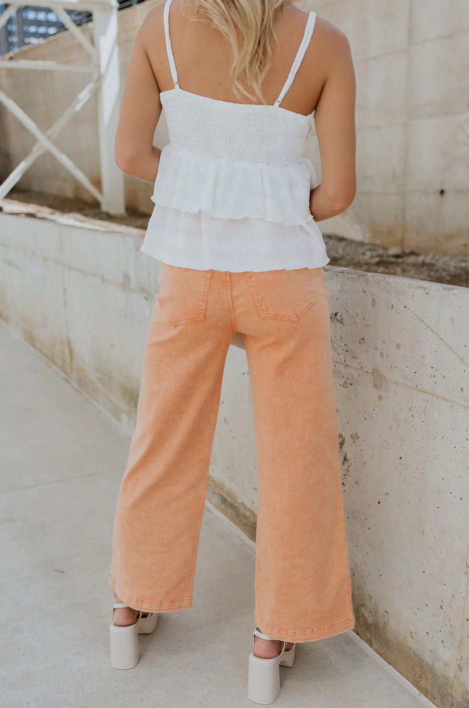 Kennedy Apricot Orange Wide Leg Pants - Image 5