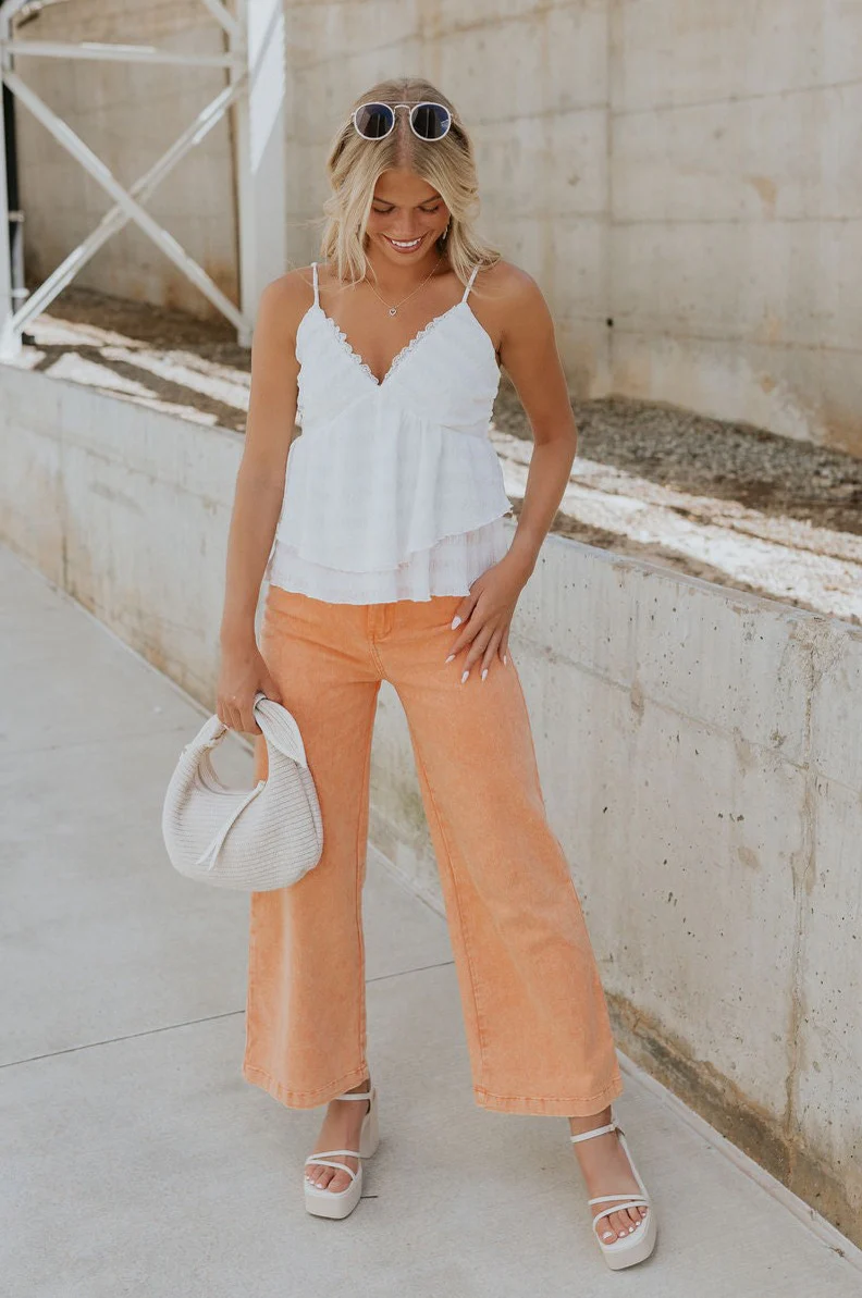 Kennedy Apricot Orange Wide Leg Pants - Image 6