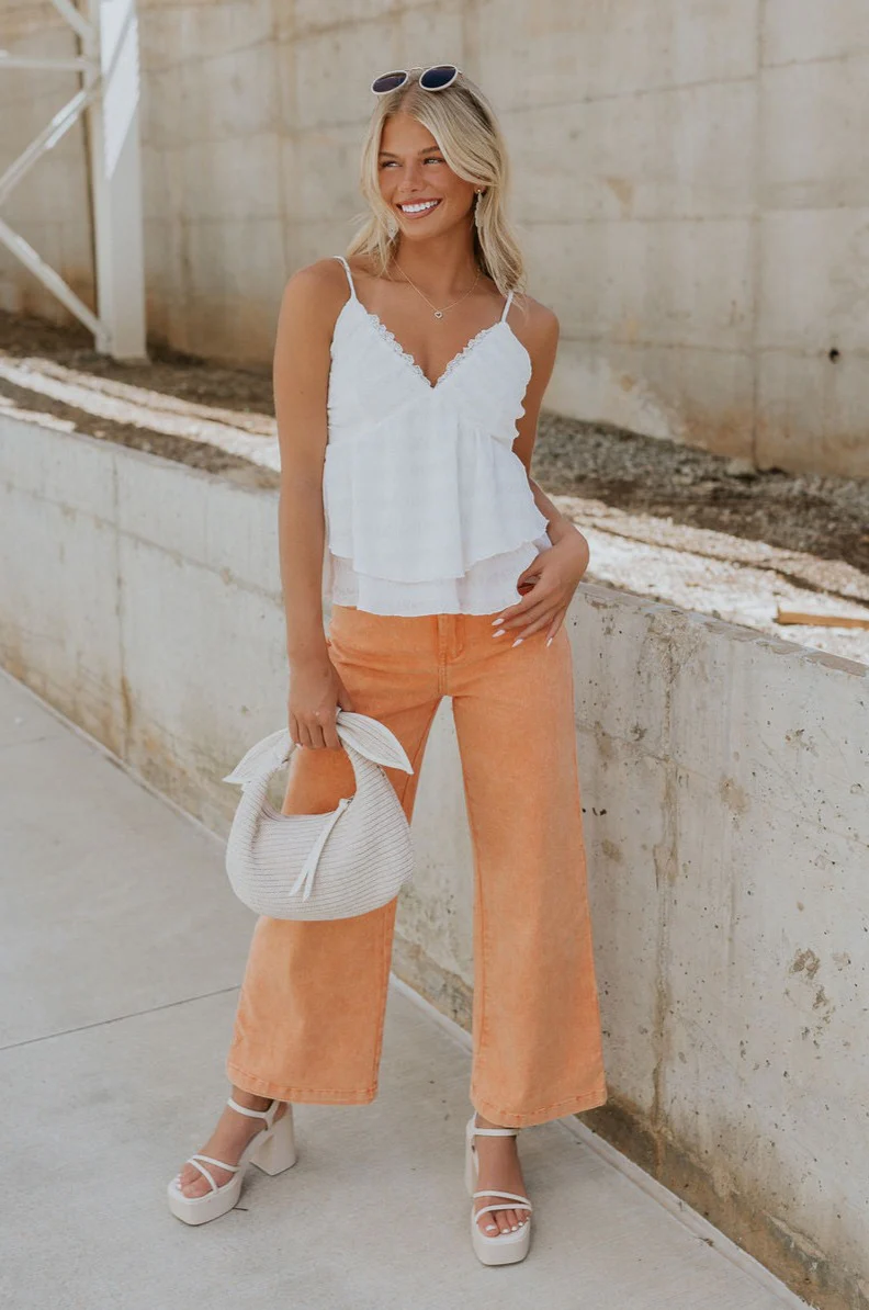Kennedy Apricot Orange Wide Leg Pants - Image 7