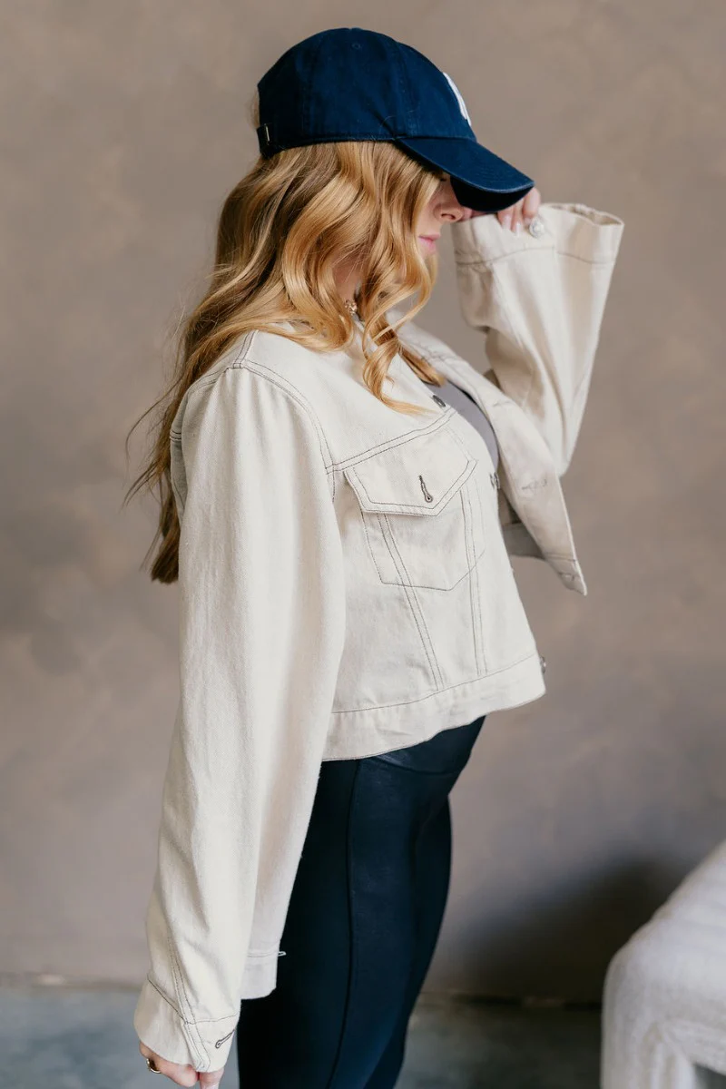 Kennedy Cream Button-Up Hoodie Jacket - Image 7