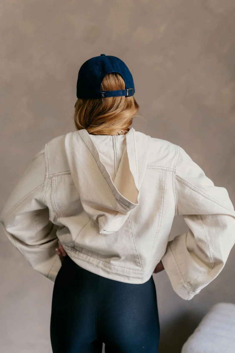 Kennedy Cream Button-Up Hoodie Jacket - Image 8
