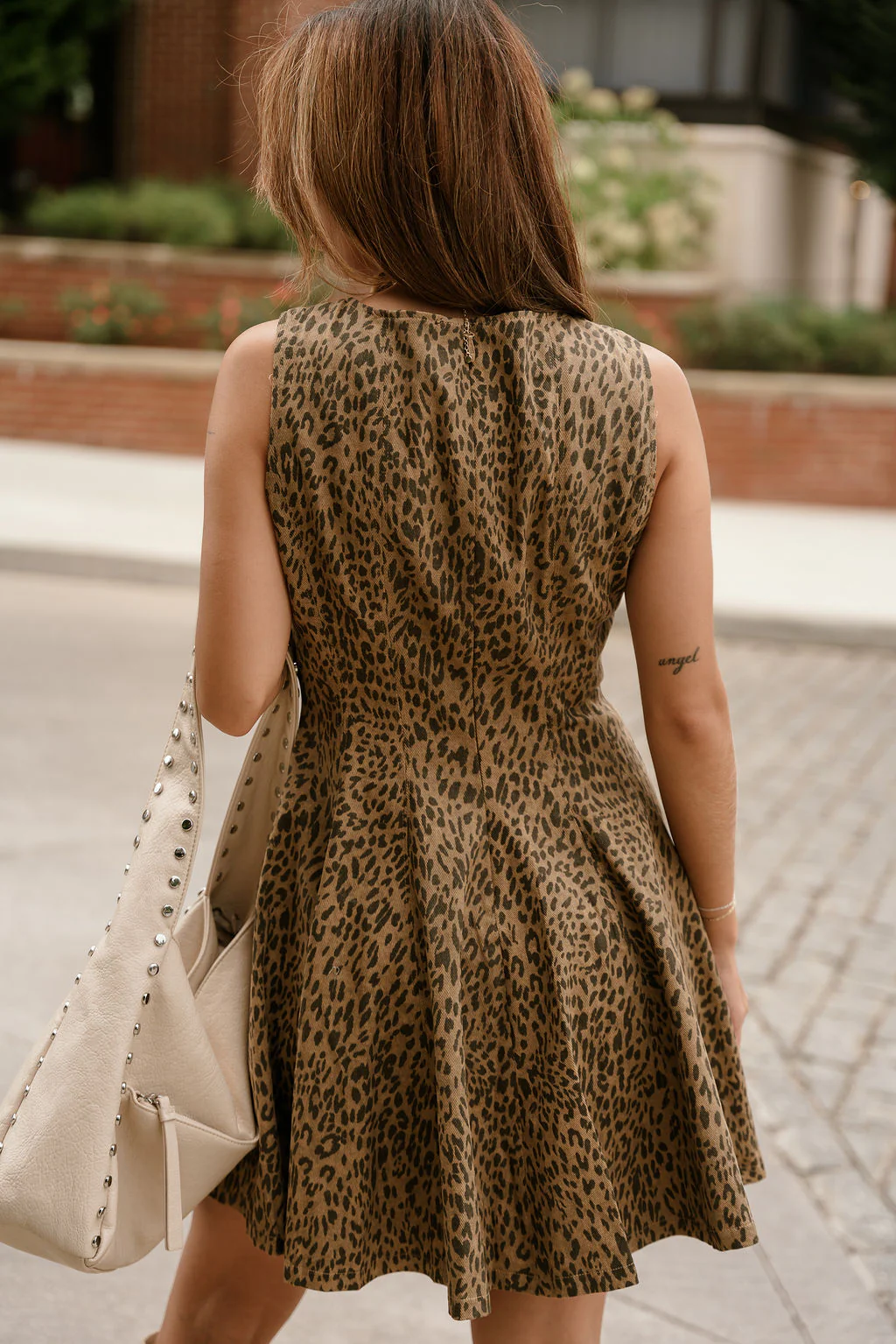 Kennedy Leopard Denim Flared Mini Dress - Image 2