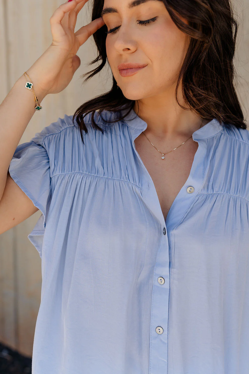 Kennedy Light Blue Button-Up Top - Image 5