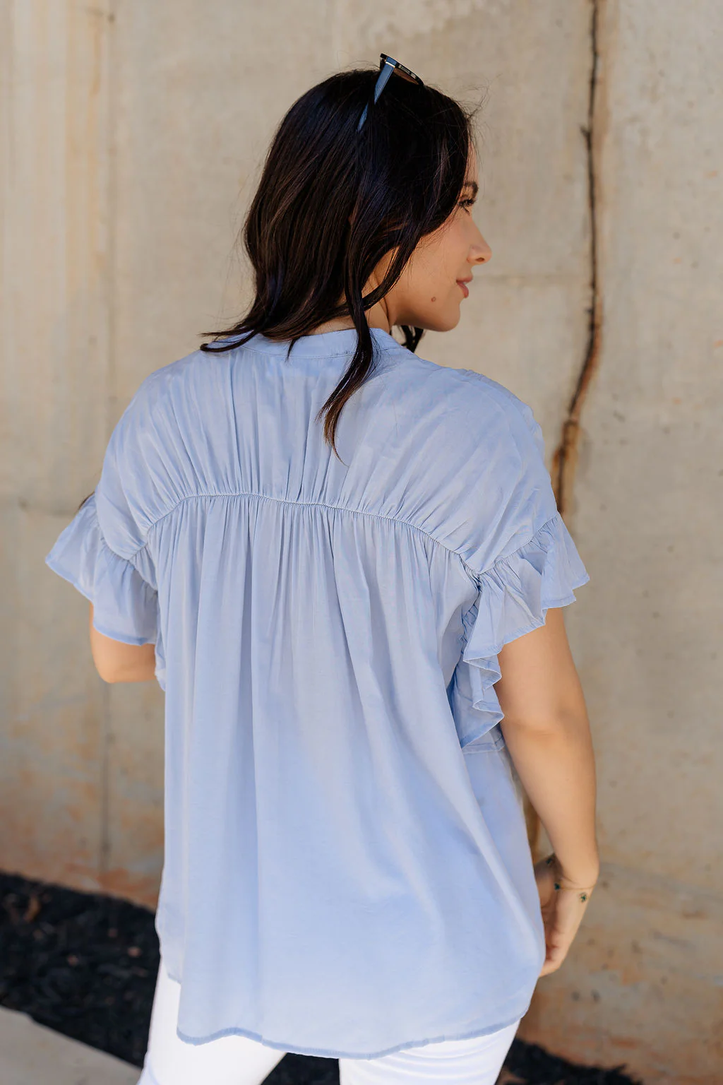 Kennedy Light Blue Button-Up Top - Image 7