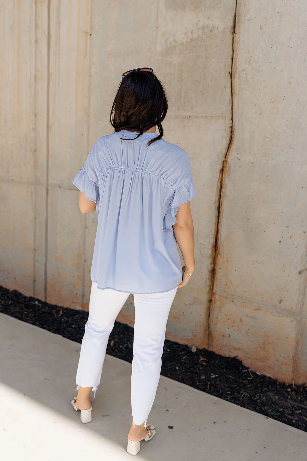 Kennedy Light Blue Button-Up Top - Image 8