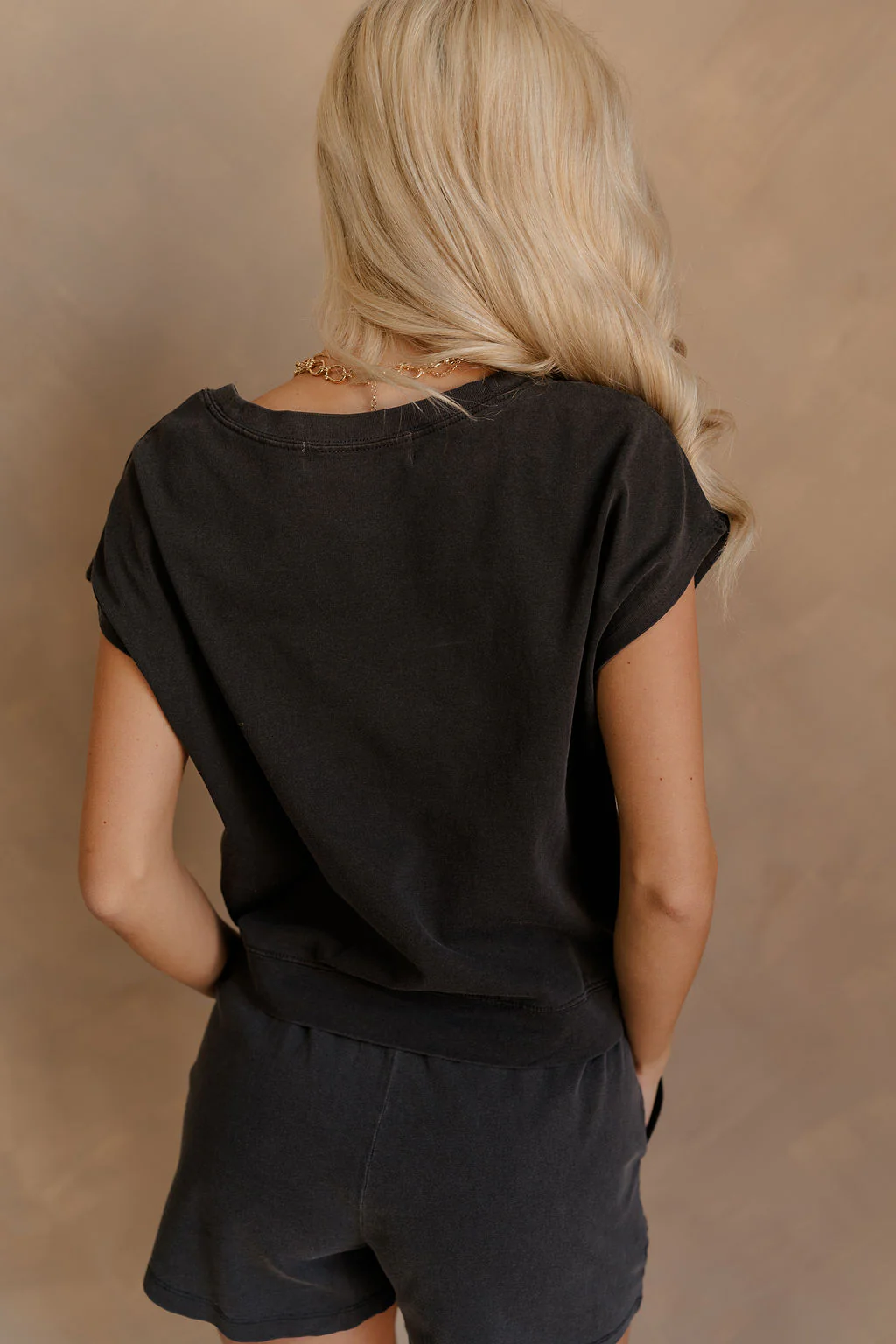 Kennedy Washed Black Short Sleeve Top - Image 10