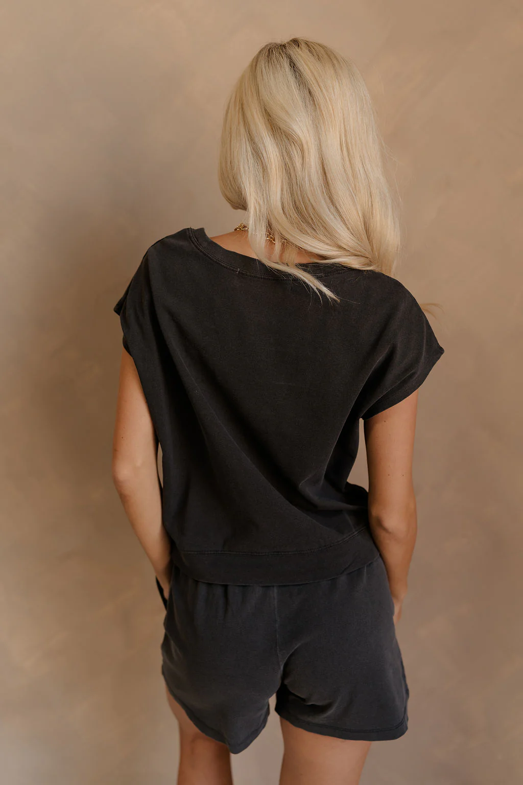 Kennedy Washed Black Short Sleeve Top - Image 12