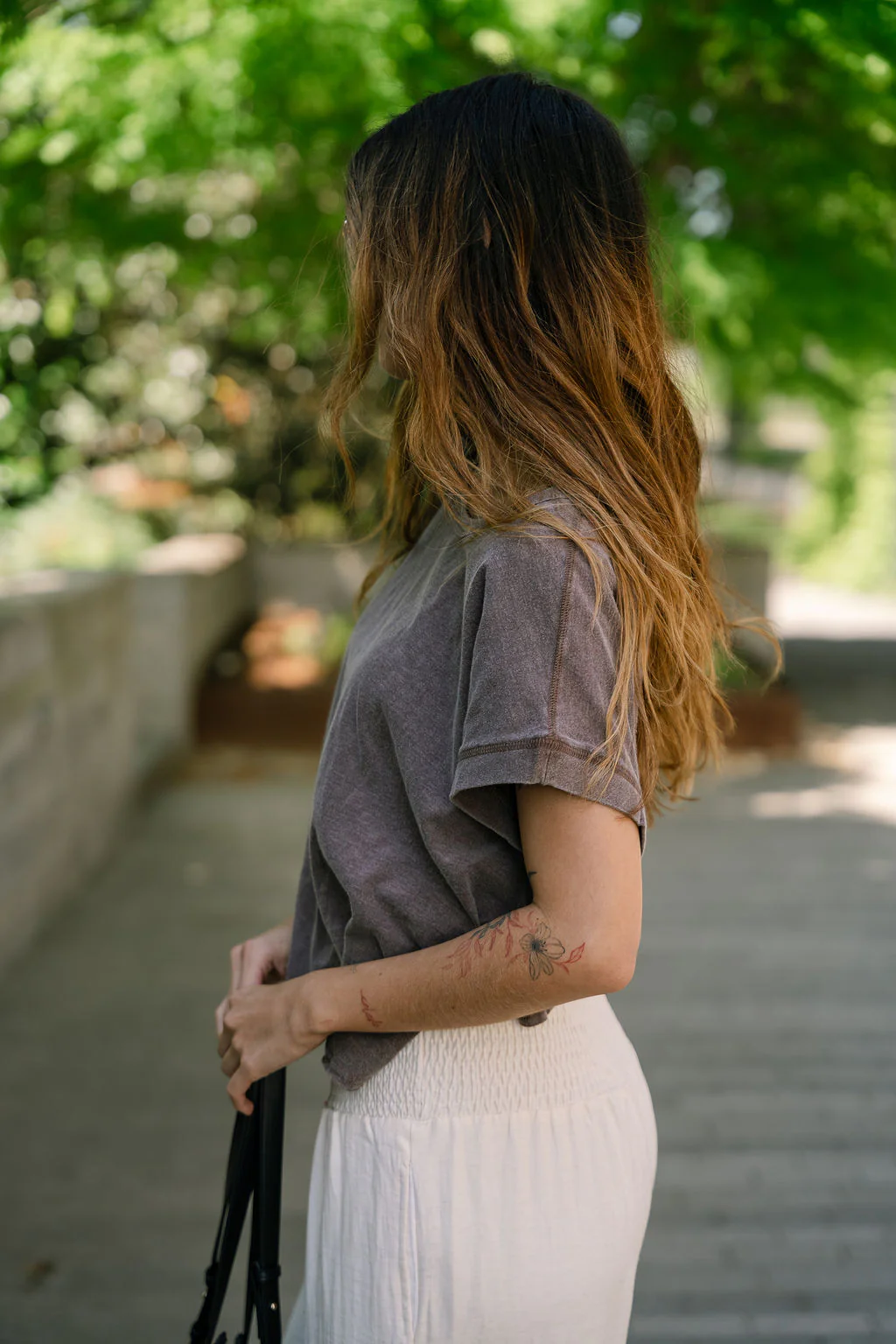 Kennedy Washed Brown Open Back Tee - Image 6