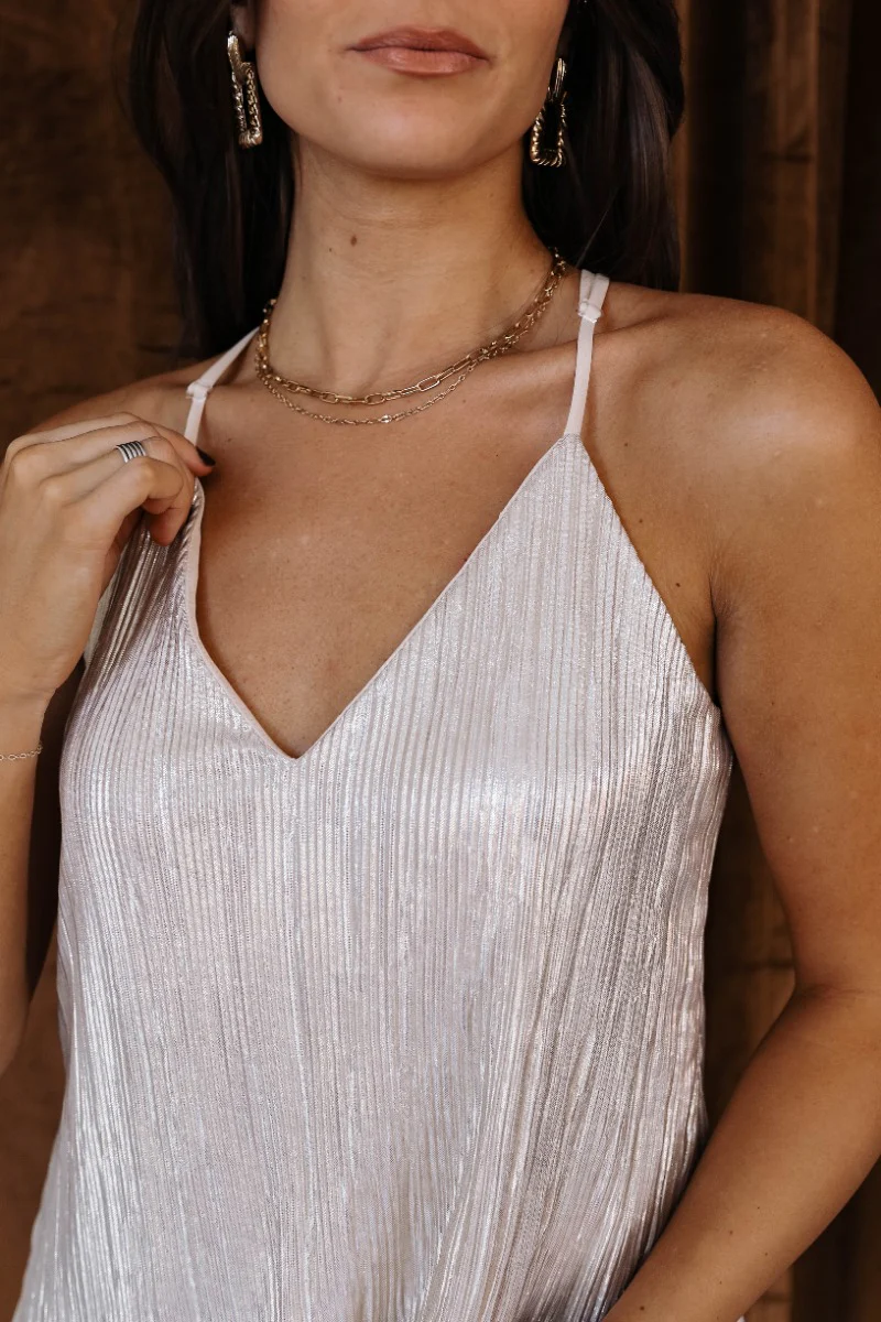 Kenzie Champagne Shimmer Tank Top - Image 4