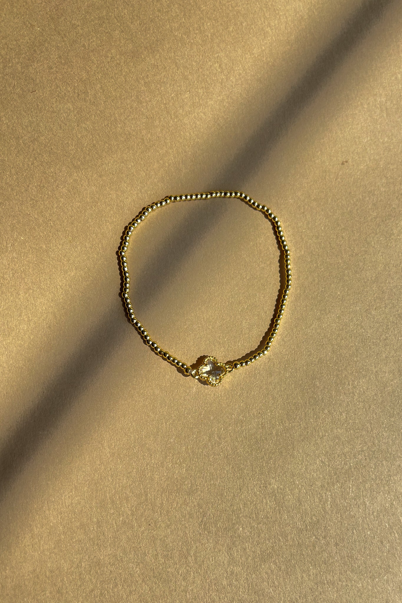 Kiara Gold Shamrock Beaded Bracelet