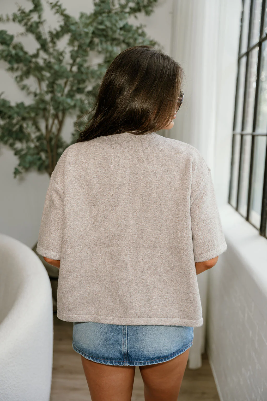 Kiara Mocha Short Sleeve Cardigan - Image 5