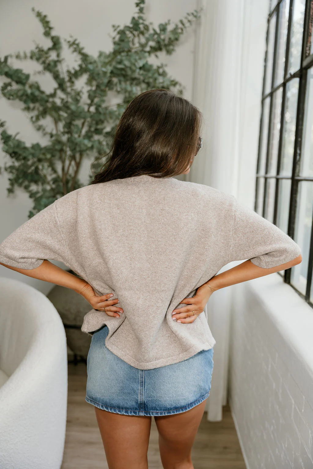 Kiara Mocha Short Sleeve Cardigan - Image 7
