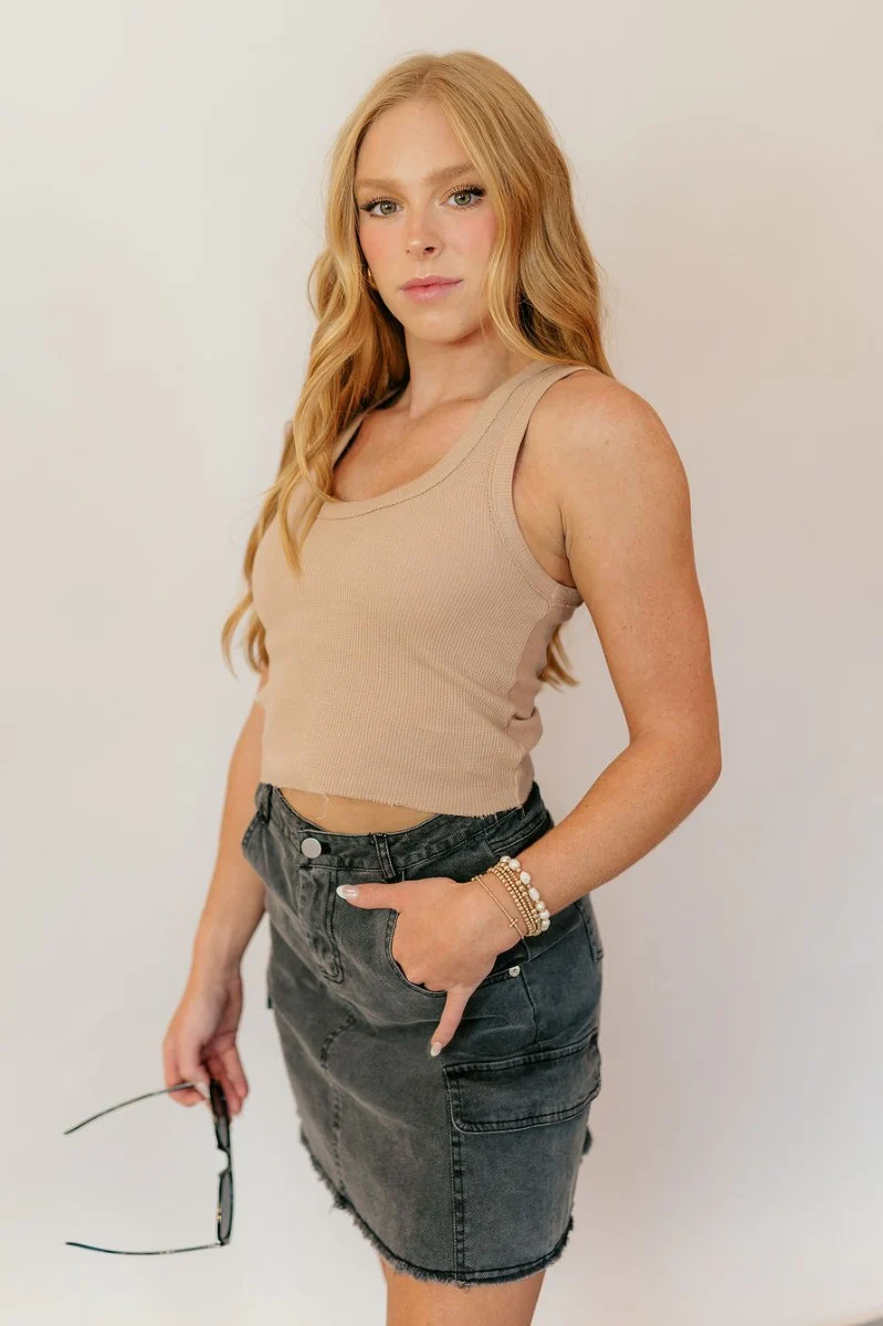 Kimber Black Denim Cargo Mini Skirt - Image 4