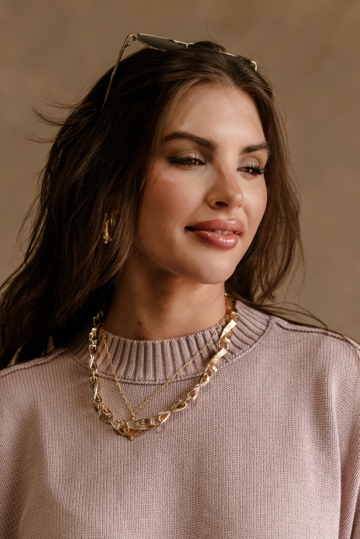 Kimber Gold Ribbed Twist Chain Necklace - Image 4