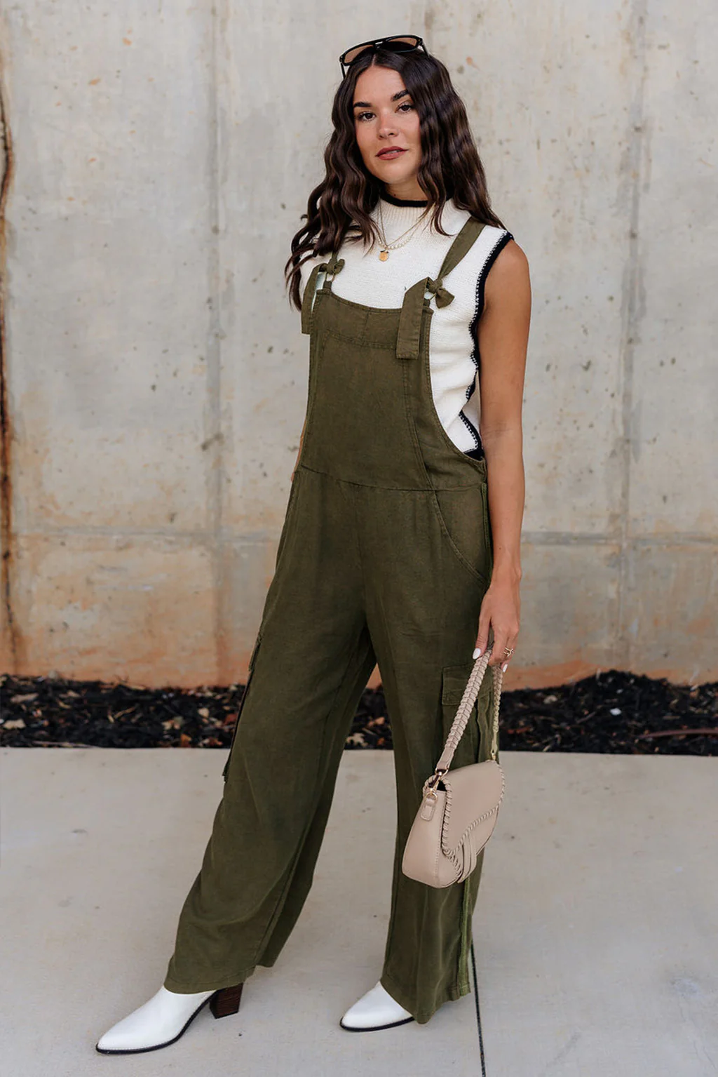 Kimberly Olive Green Cargo Jumpsuit - Image 2