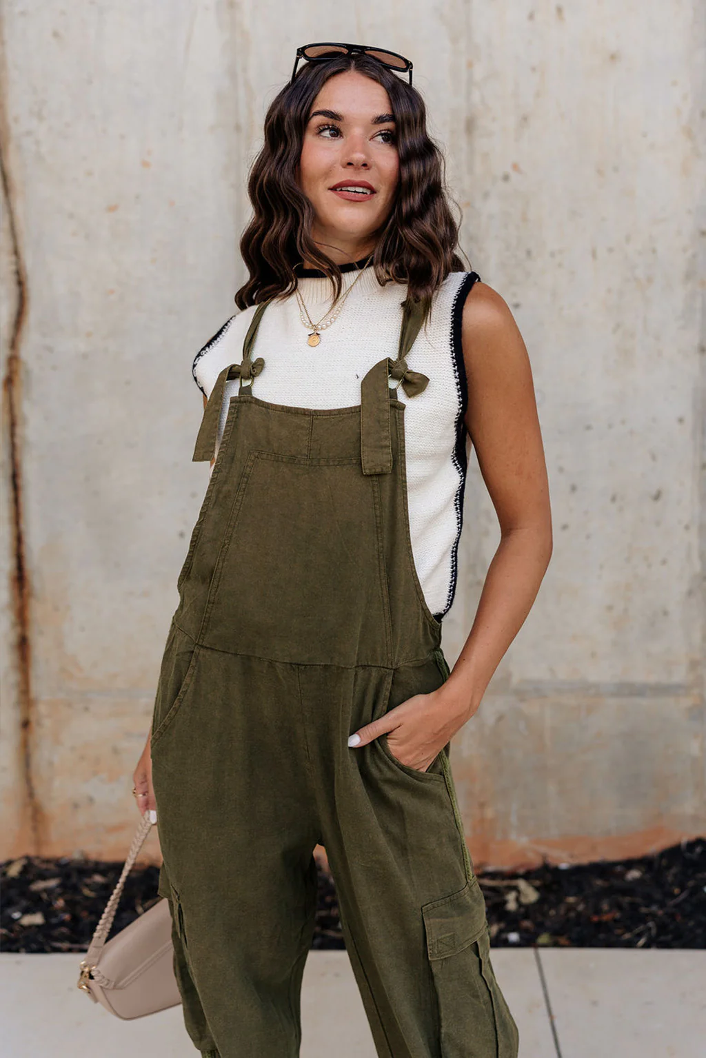 Kimberly Olive Green Cargo Jumpsuit - Image 4