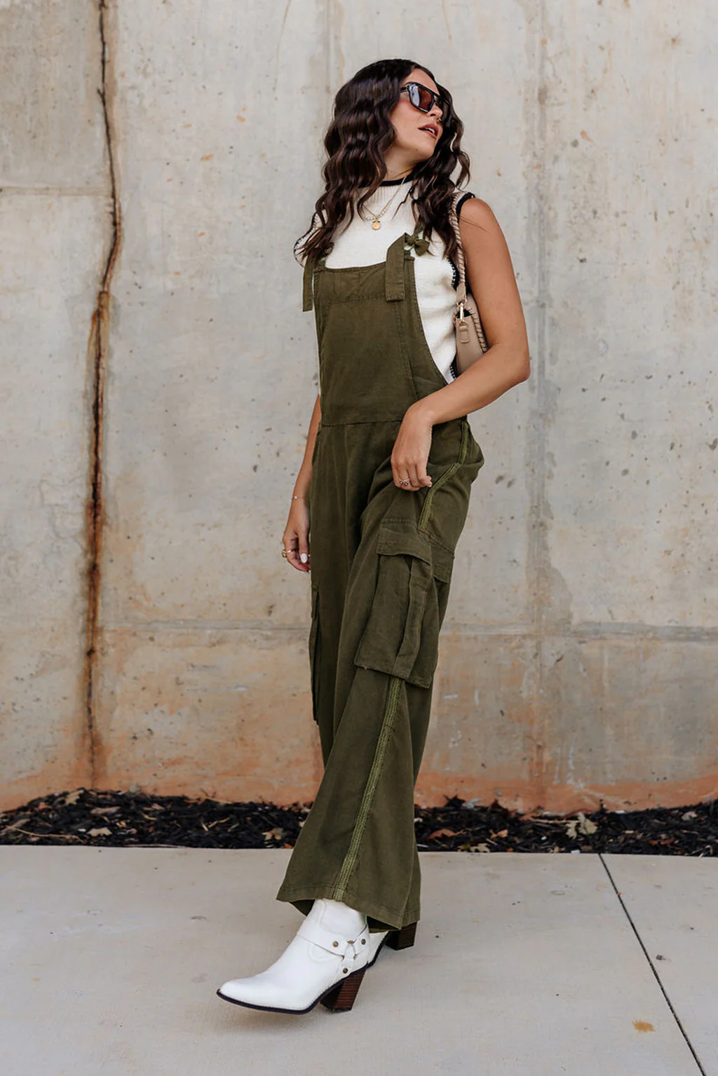 Kimberly Olive Green Cargo Jumpsuit - Image 5