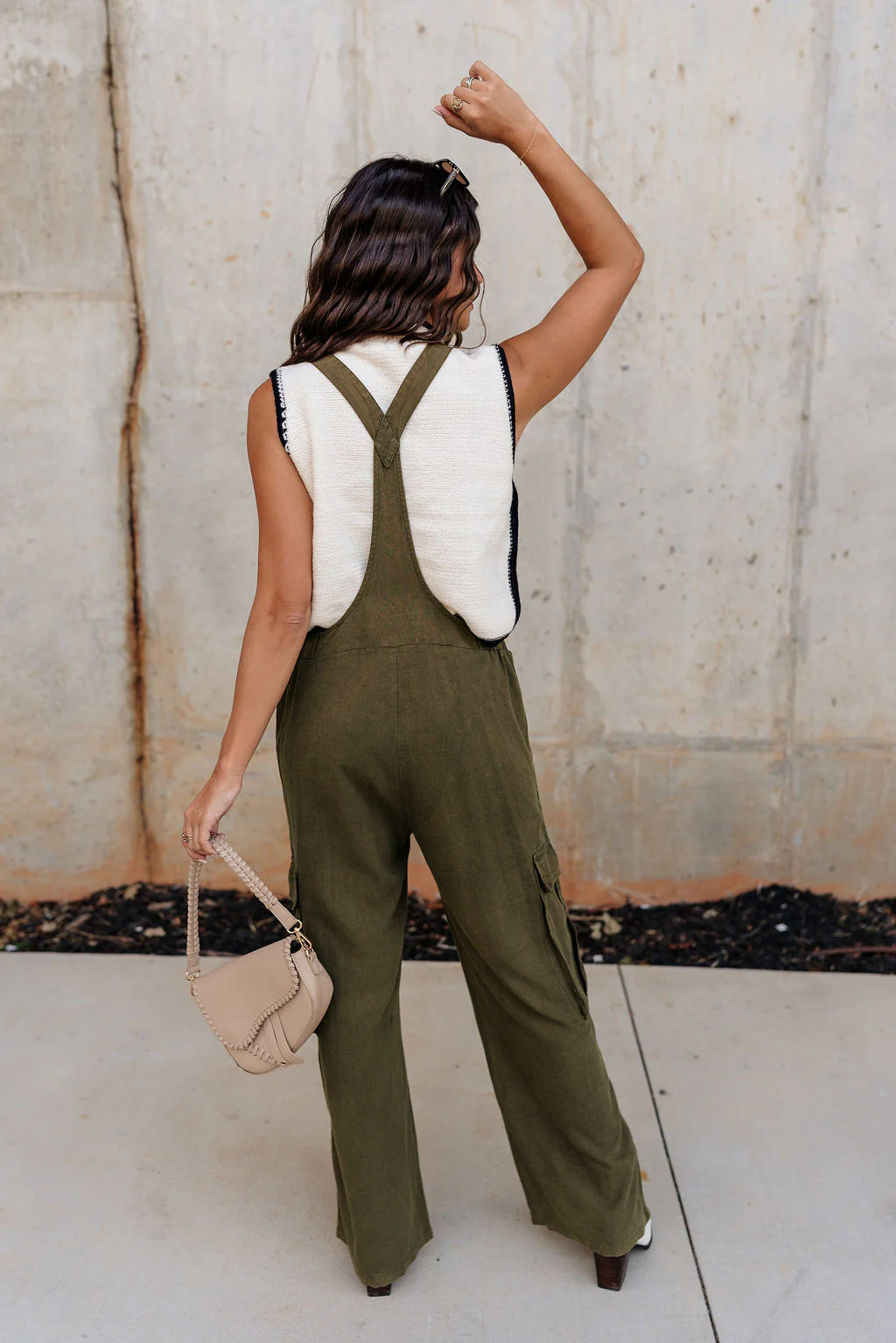 Kimberly Olive Green Cargo Jumpsuit - Image 6