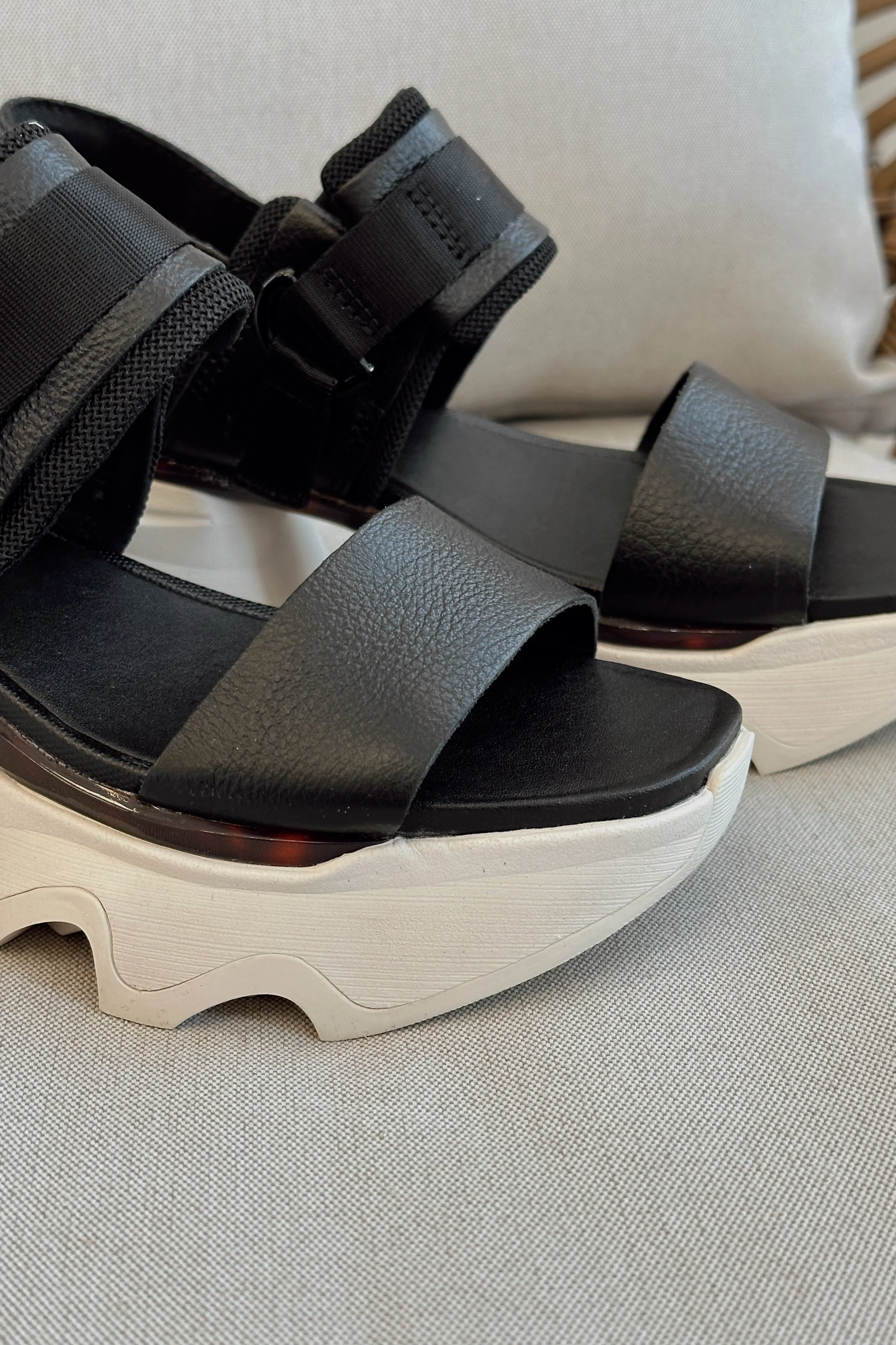 Sorel Kinetic Impact Slingback Black & Chalk Heel Sandal - Image 5