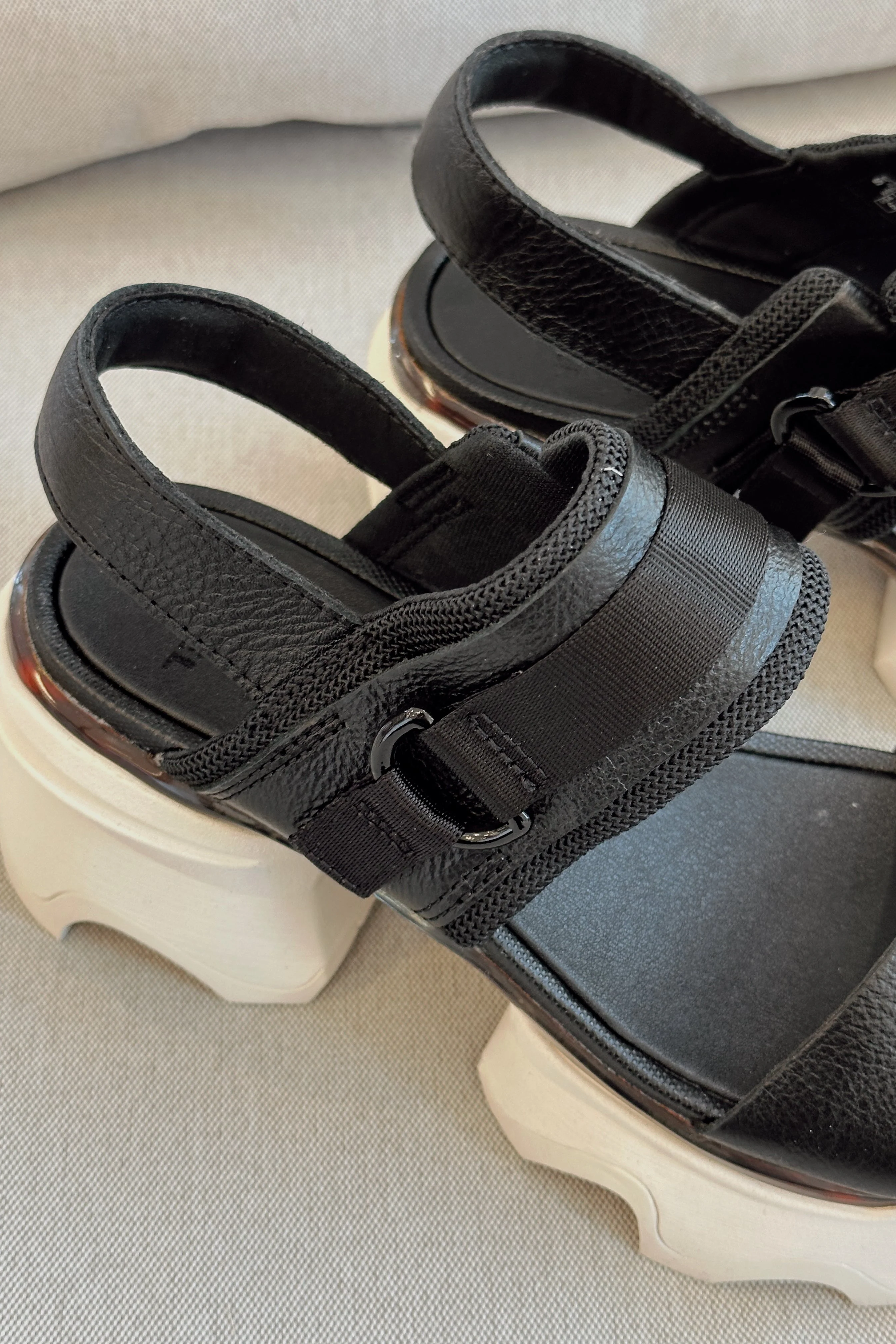Sorel Kinetic Impact Slingback Black & Chalk Heel Sandal - Image 6