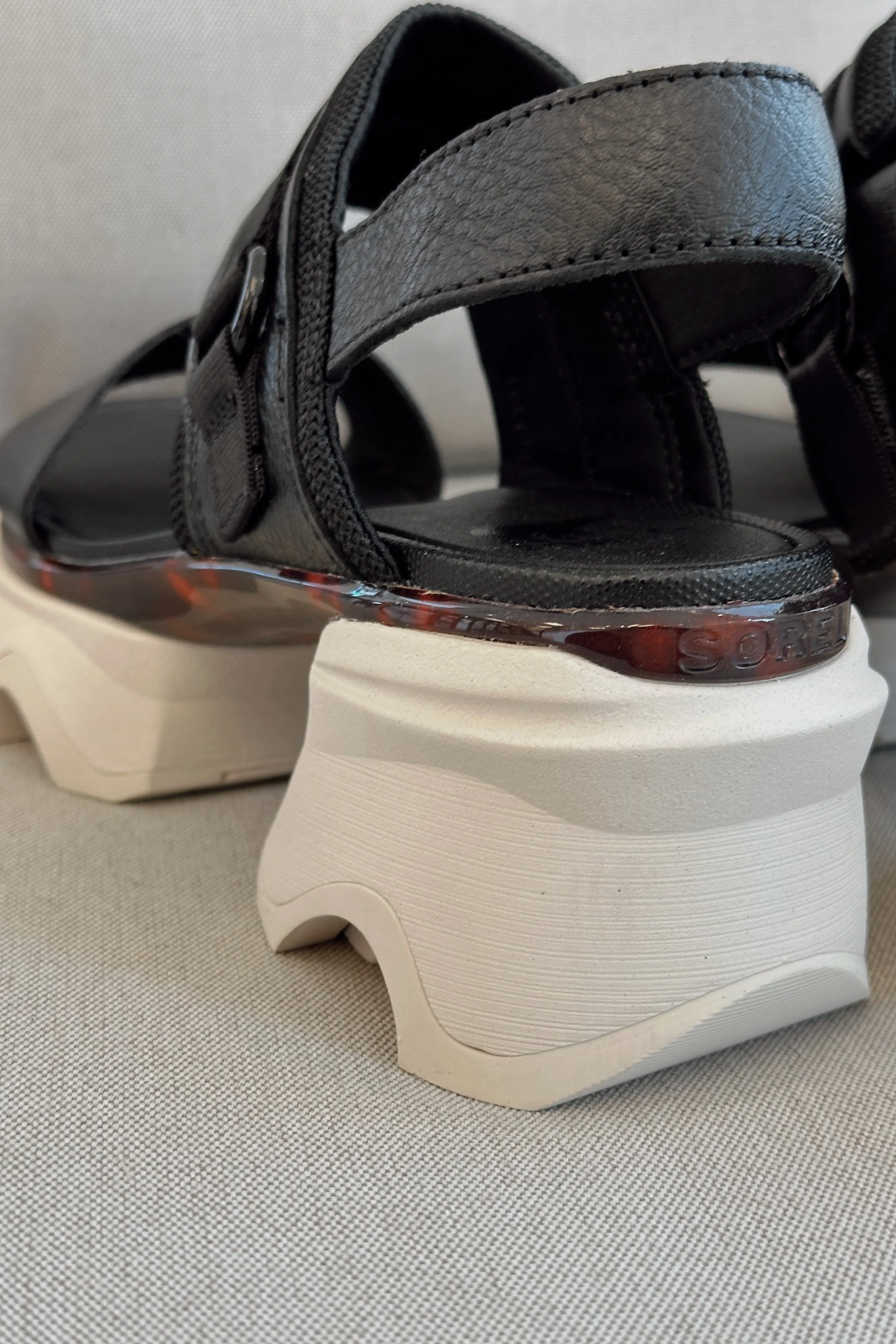 Sorel Kinetic Impact Slingback Black & Chalk Heel Sandal - Image 7