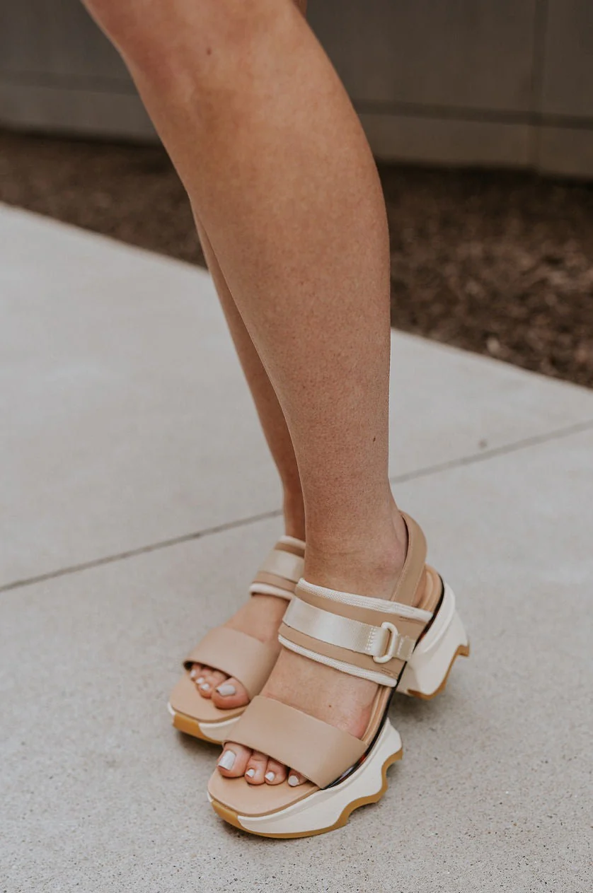 Kinetic Impact Slingback Heel in Honest Beige & Honest White