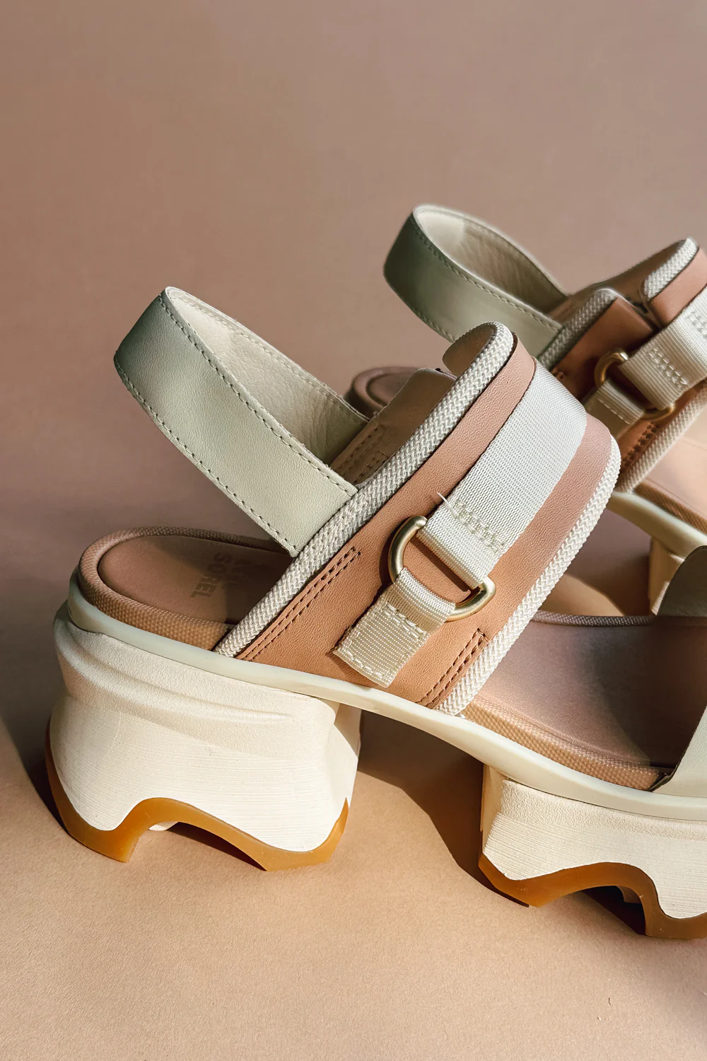 Sorel Kinetic Impact Slingback Honey White & Sea Salt Heel Sandal - Image 3