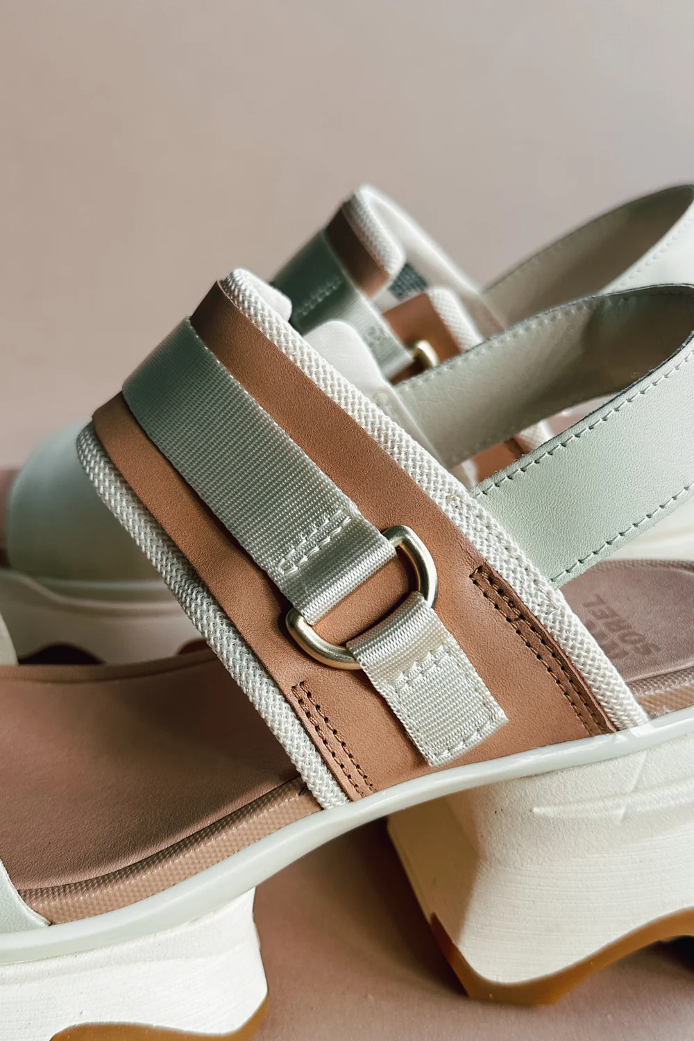 Sorel Kinetic Impact Slingback Honey White & Sea Salt Heel Sandal - Image 5