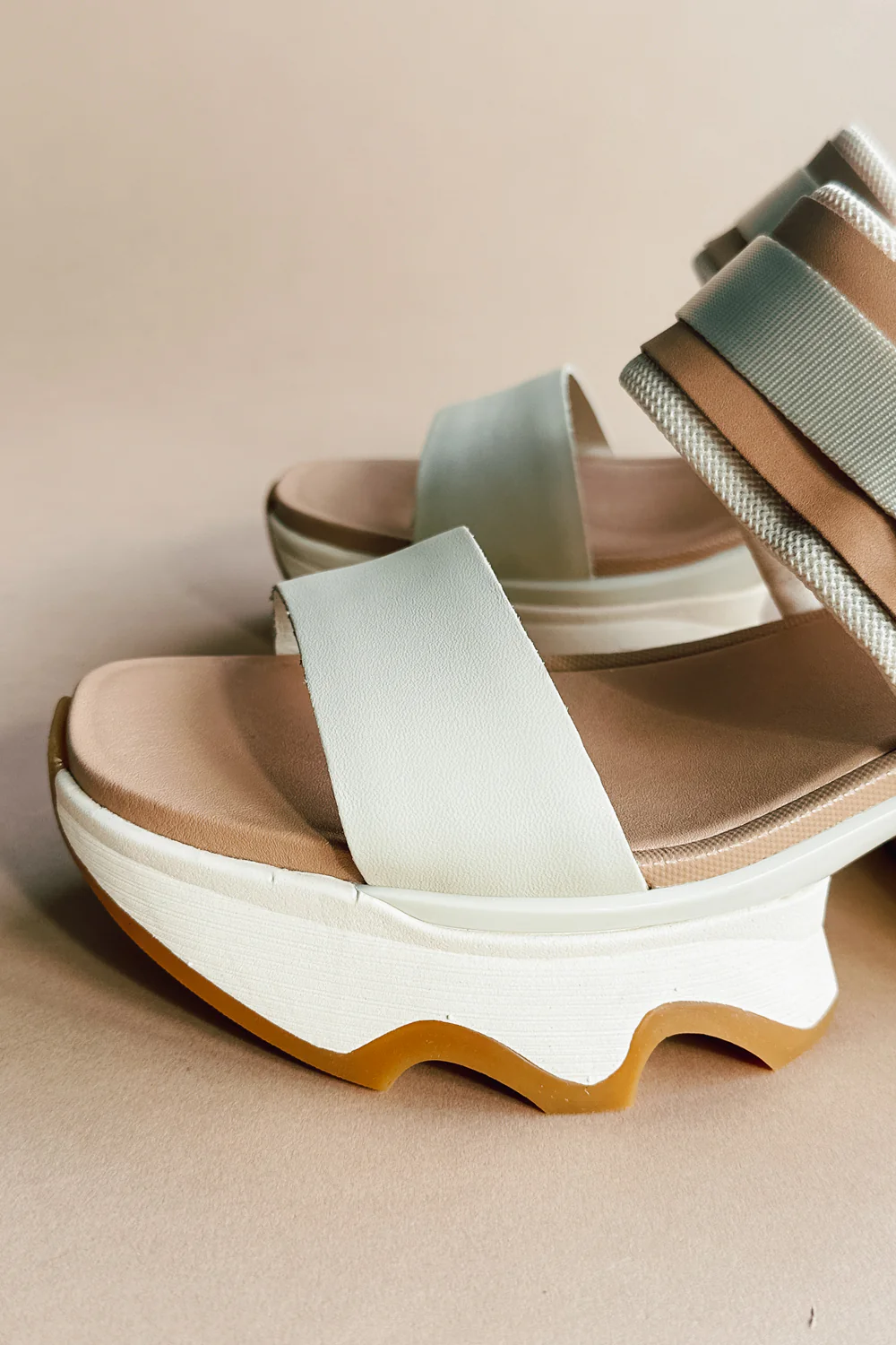 Sorel Kinetic Impact Slingback Honey White & Sea Salt Heel Sandal - Image 6