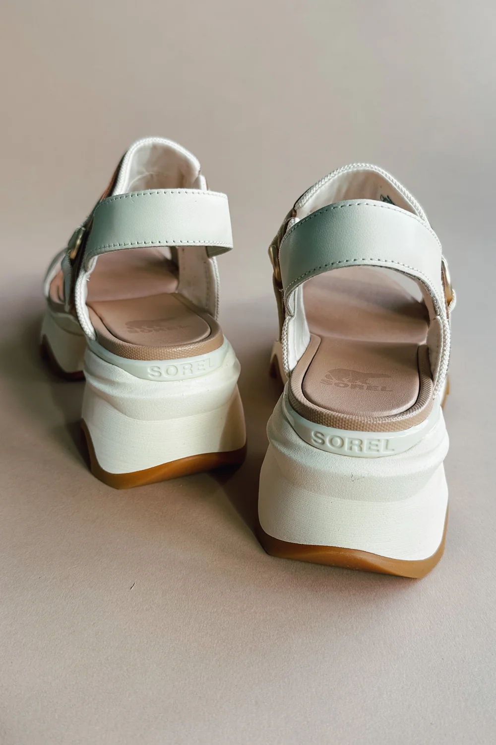 Sorel Kinetic Impact Slingback Honey White & Sea Salt Heel Sandal - Image 7
