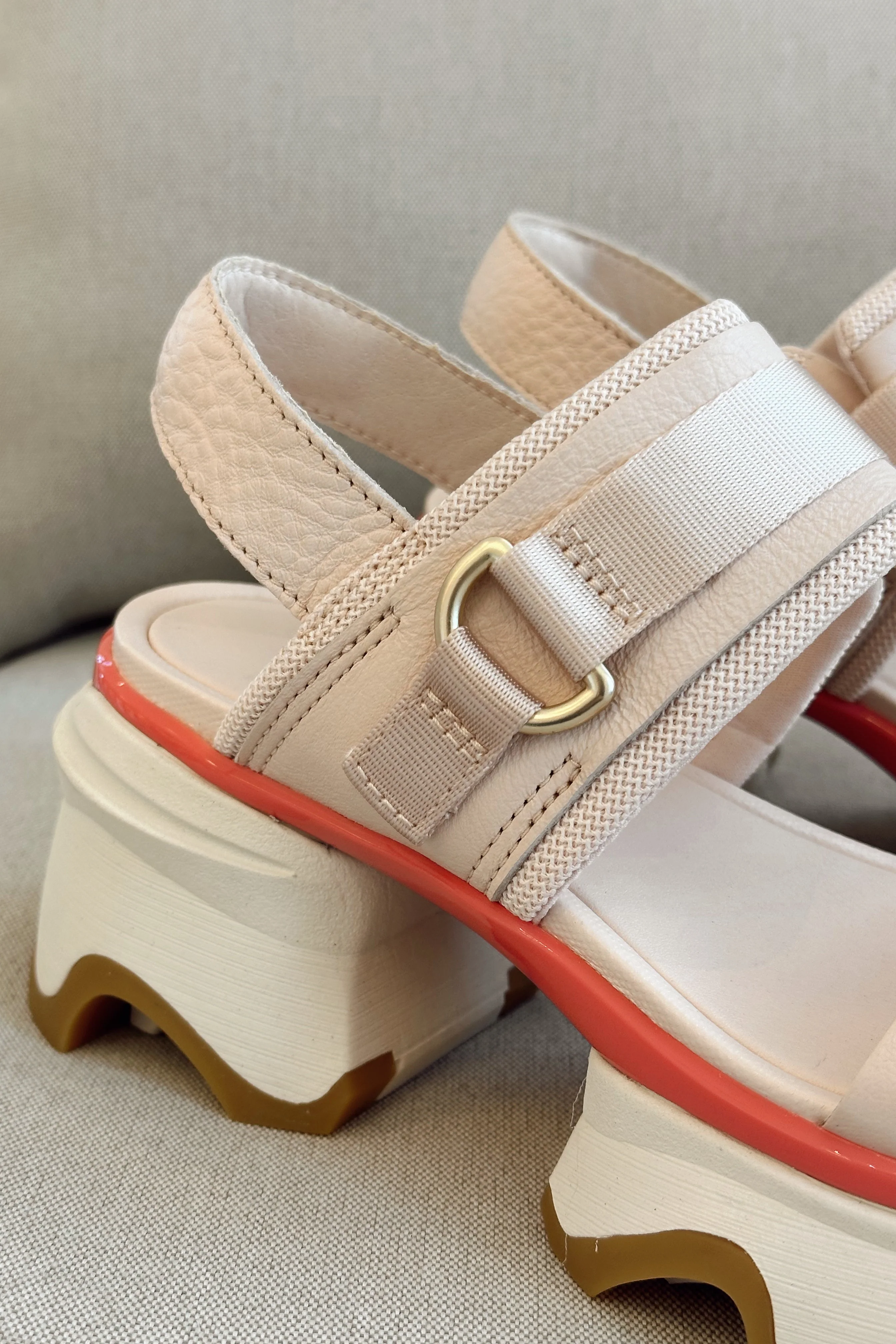 Sorel Kinetic Impact Slingback Pearlescent & Coral Heel Sandal - Image 6