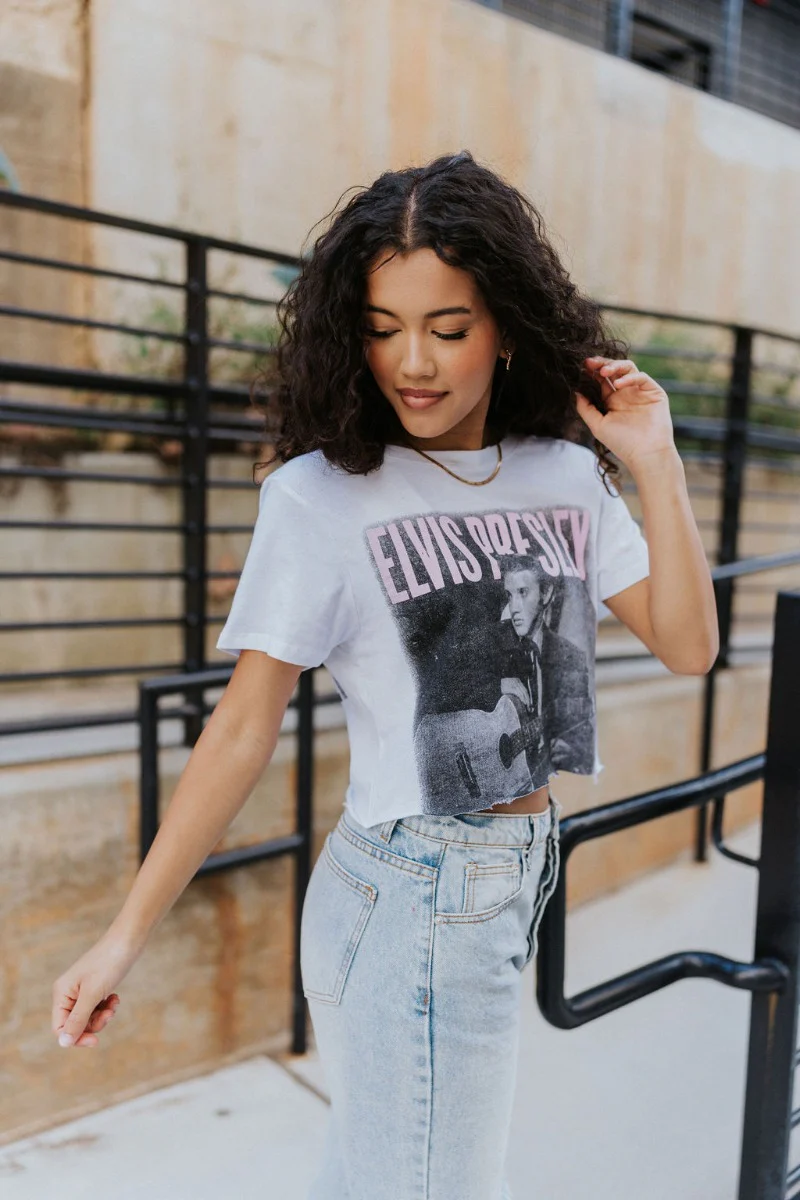 King Of Rock Cropped Graphic Tee - Image 3