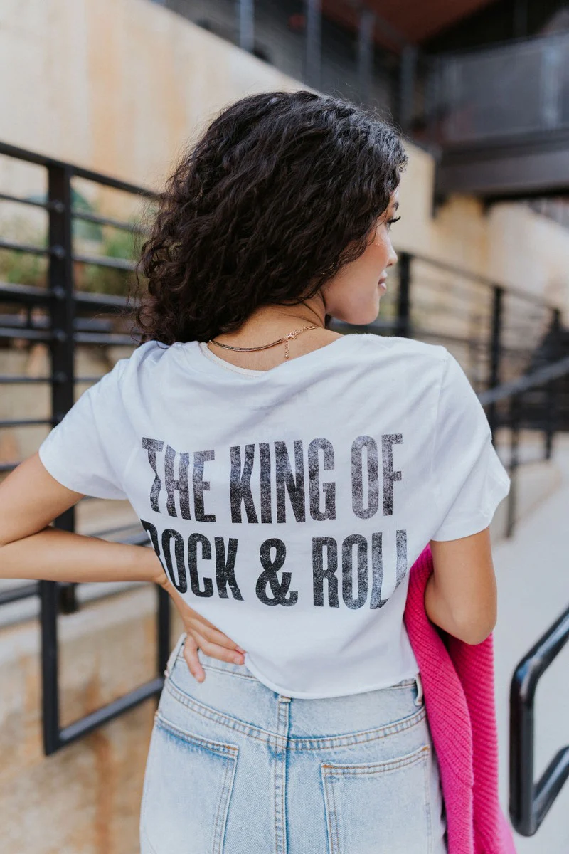 King Of Rock Cropped Graphic Tee - Image 4