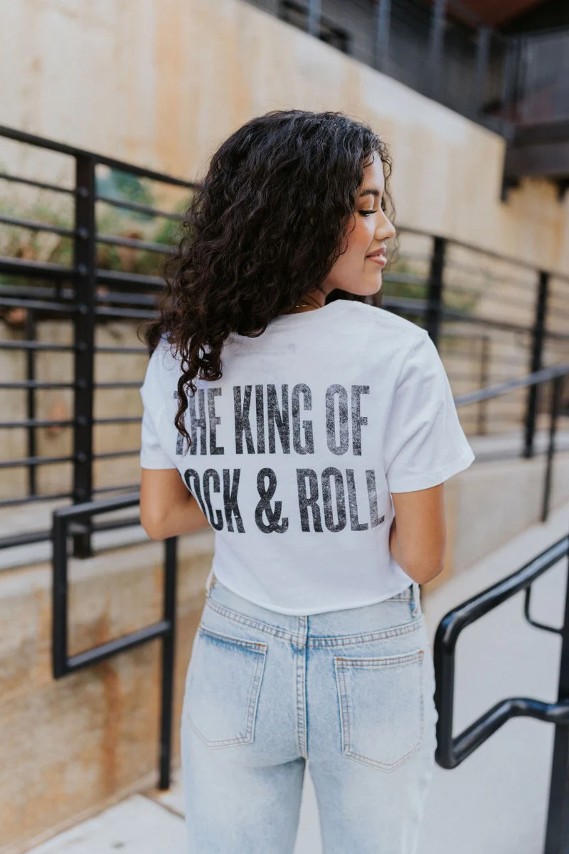 King Of Rock Cropped Graphic Tee - Image 5