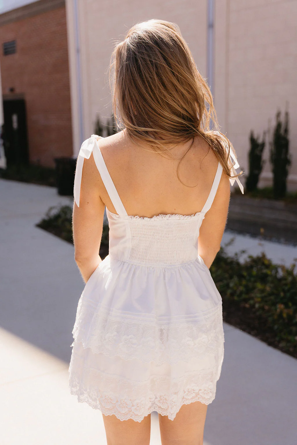 Kinley White Lace Tiered Mini Dress - Image 7