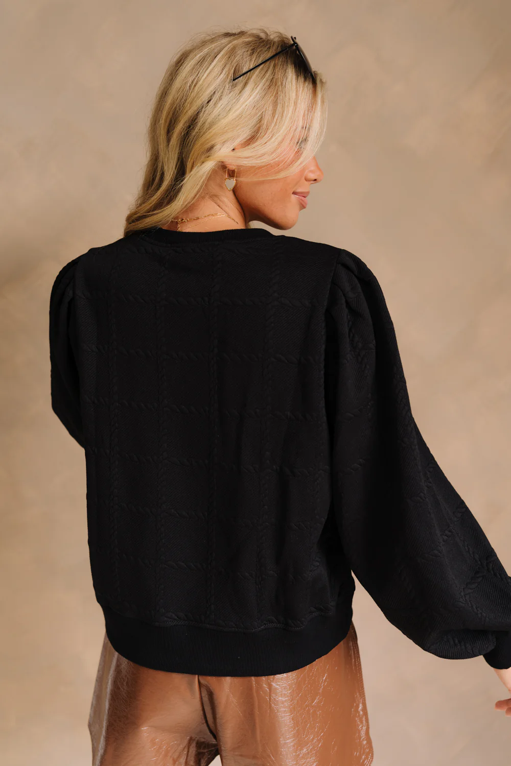 Kira Black Long Sleeve Top - Image 5