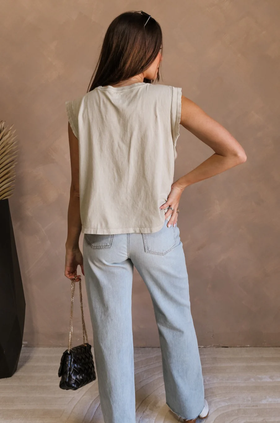 Kiss Stone Taupe Graphic Top - Image 8