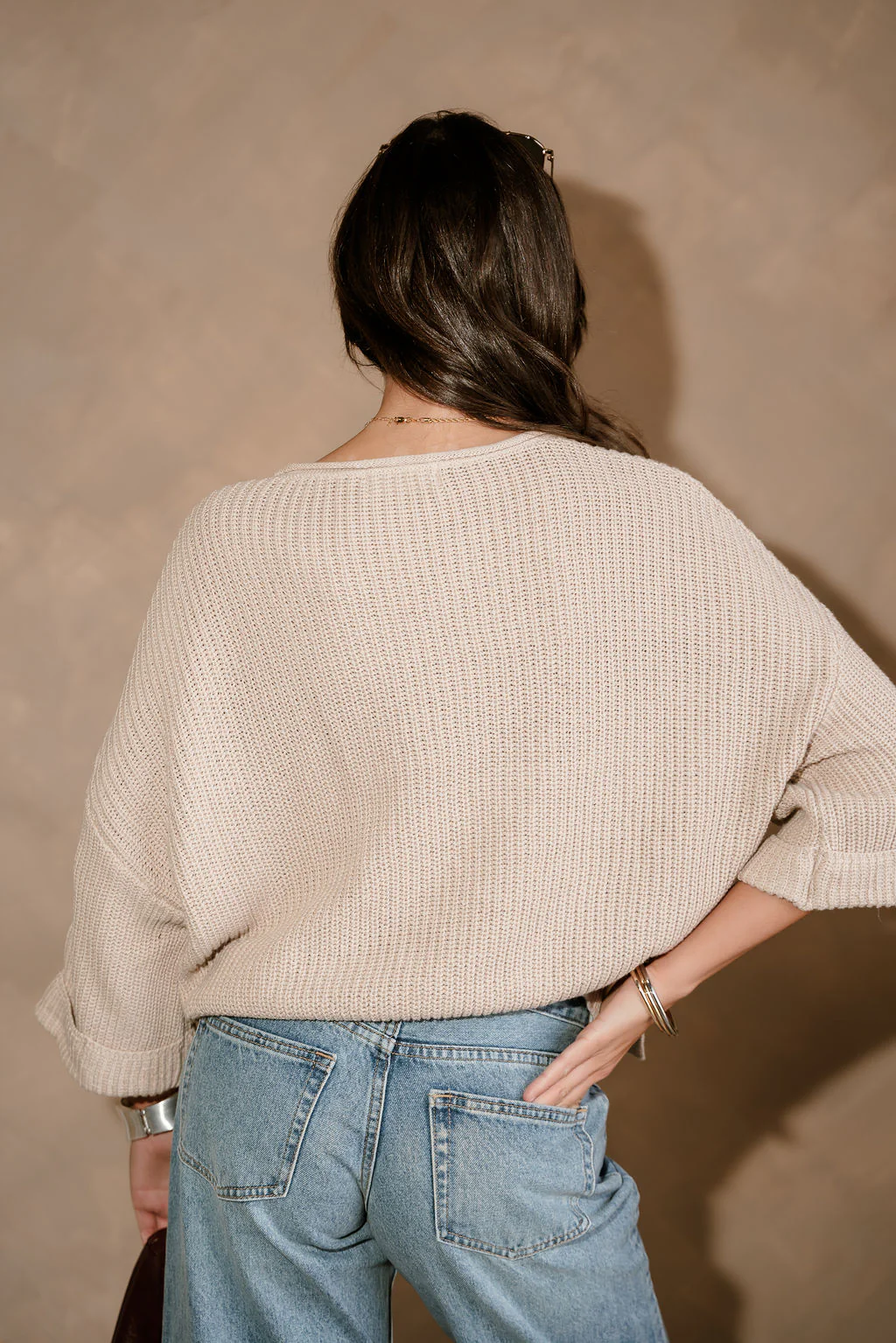Kitt Beige 3/4 Sleeve Sweater - Image 7
